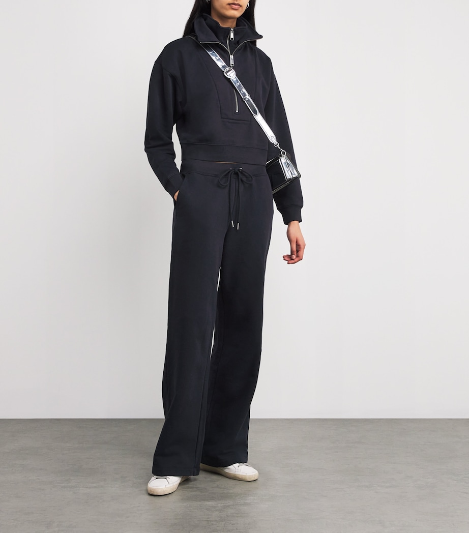 Cotton-Blend Straight Sweatpants DARK NAVY Image 2