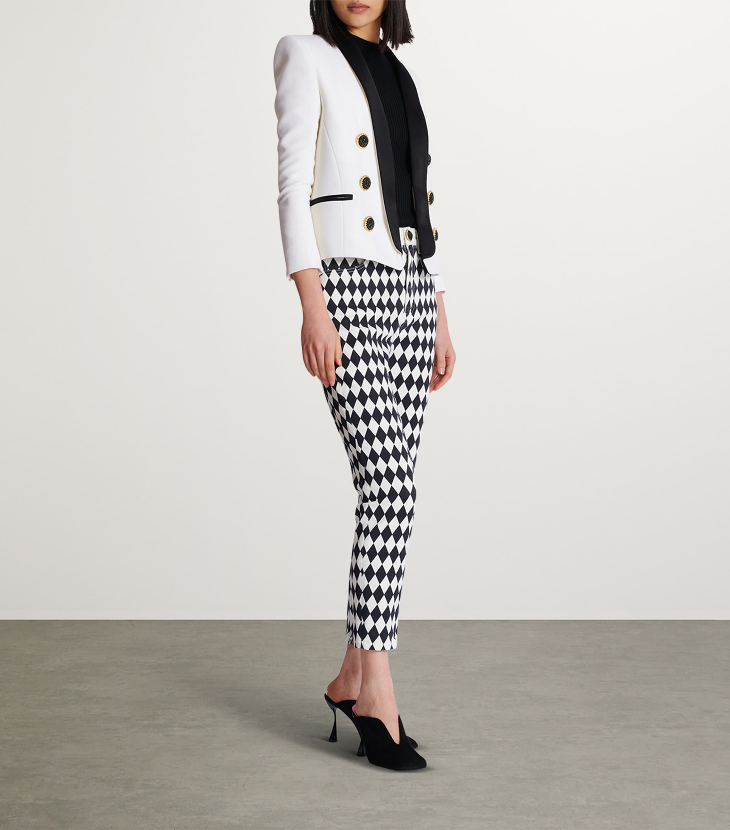 Wool Cropped Blazer GAB BLANC/NOIR Image 2