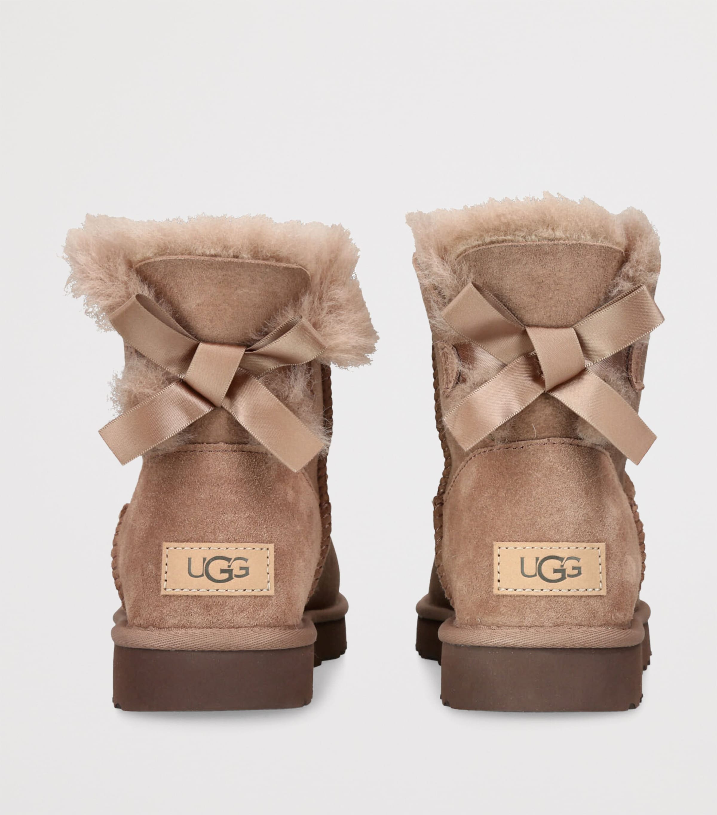 UGG Brown Suede Mini Bailey Bow II Ankle Boots | Harrods UK