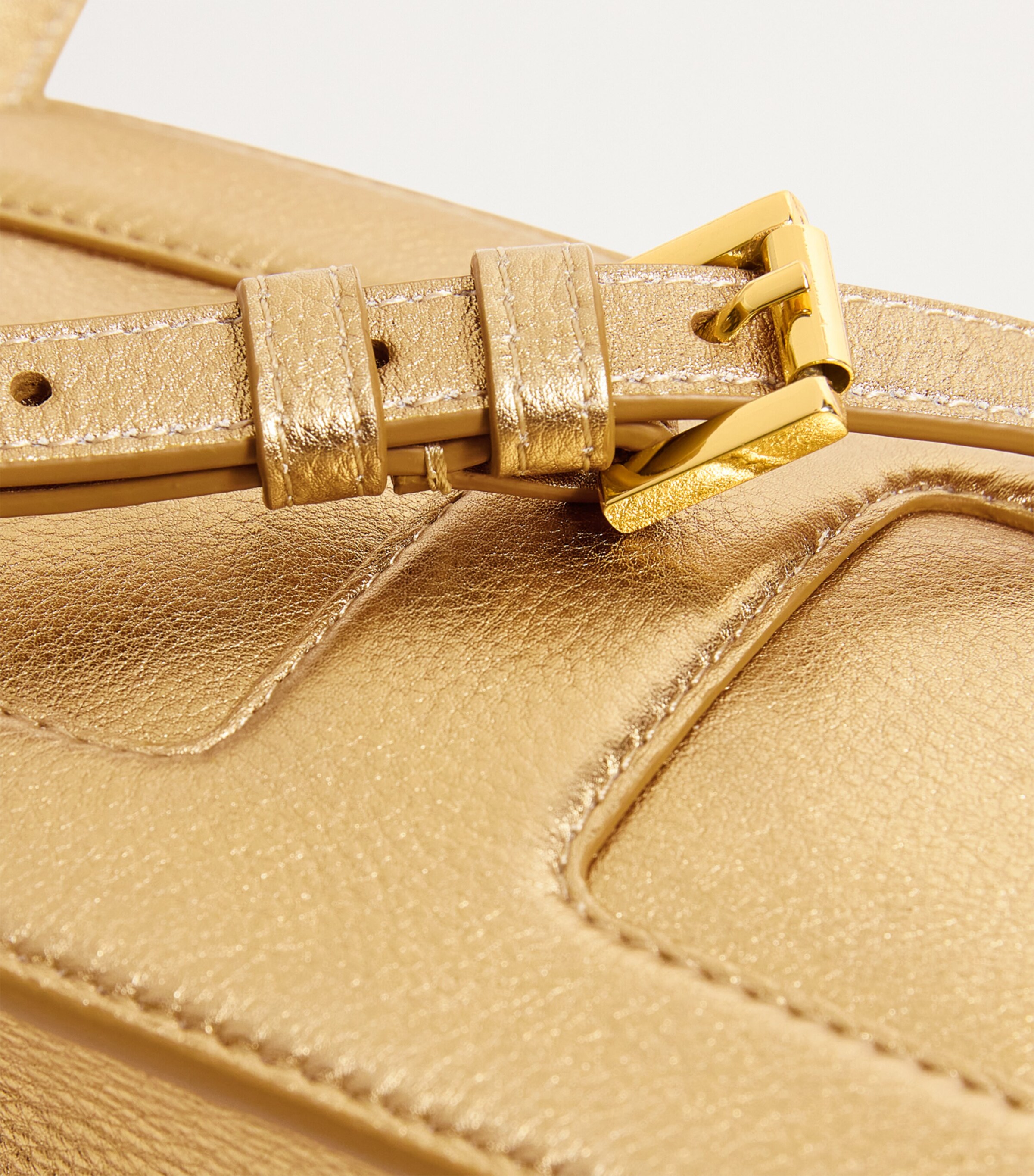 Harrods Leather Metallic Phone Pouch Gold Image 6