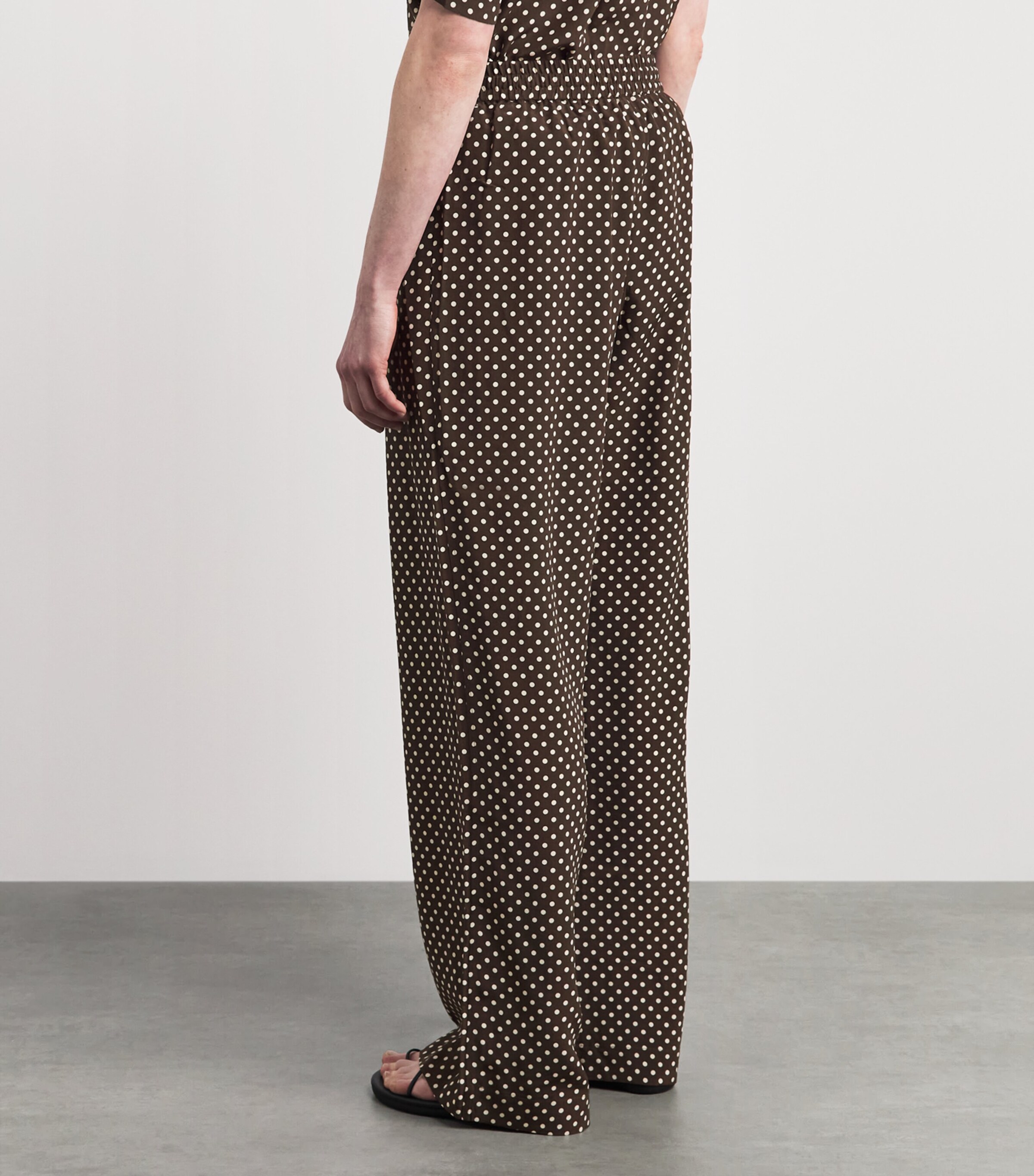 Matteau Womens Silk Wide-Leg Trousers Plka Dot Plk Chc Image 5