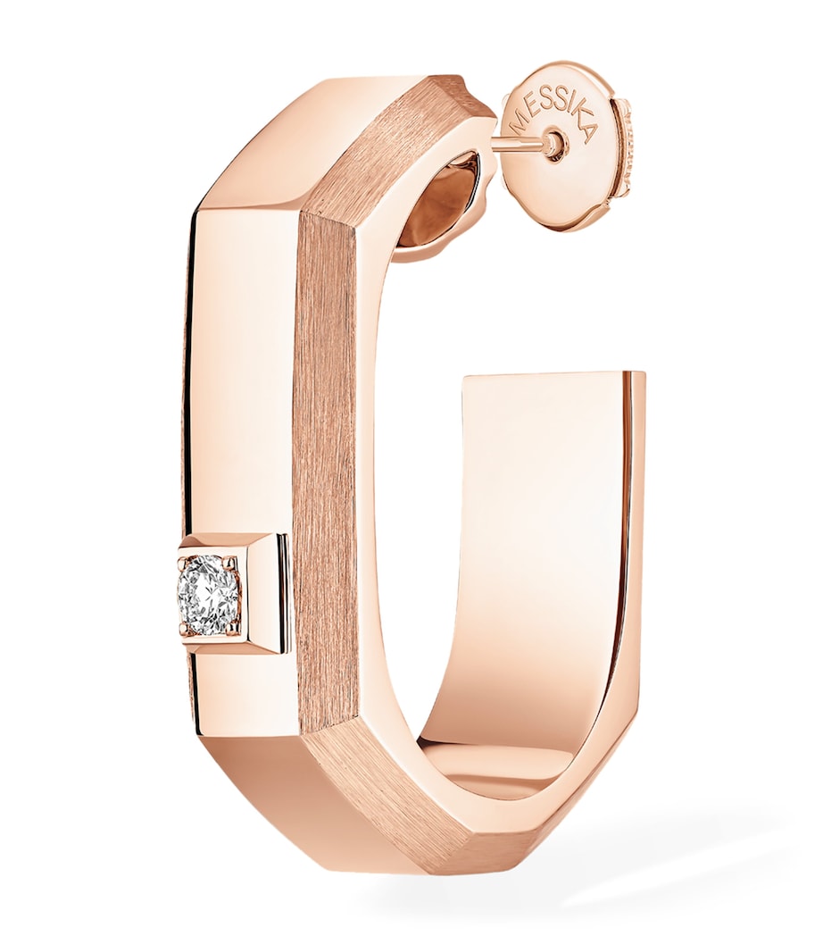 Messika Moderniste Medium Pink Gold and Diamond Single Hoop Earring Pink Gold Image 1