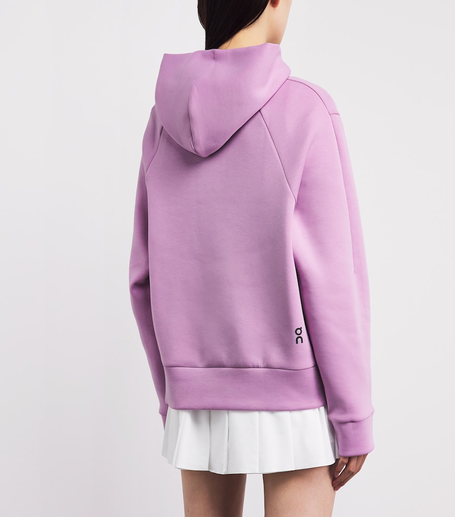 On Womens Cotton-Blend Focus Tech Hoodie Pink Image 5