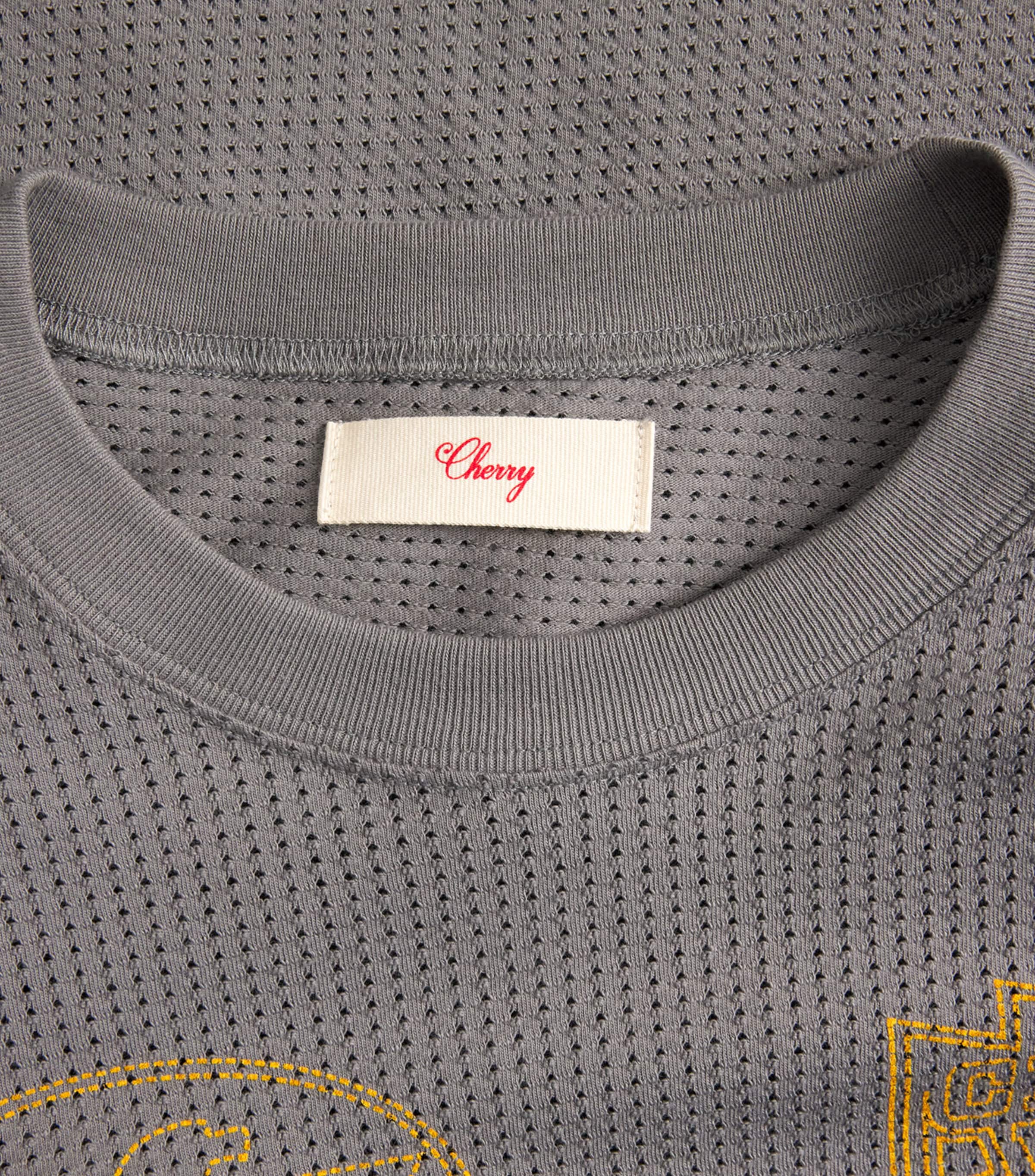 Cherry Los Angeles Mens Mesh Long-Sleeve Motors T-Shirt Charcoal Image 6