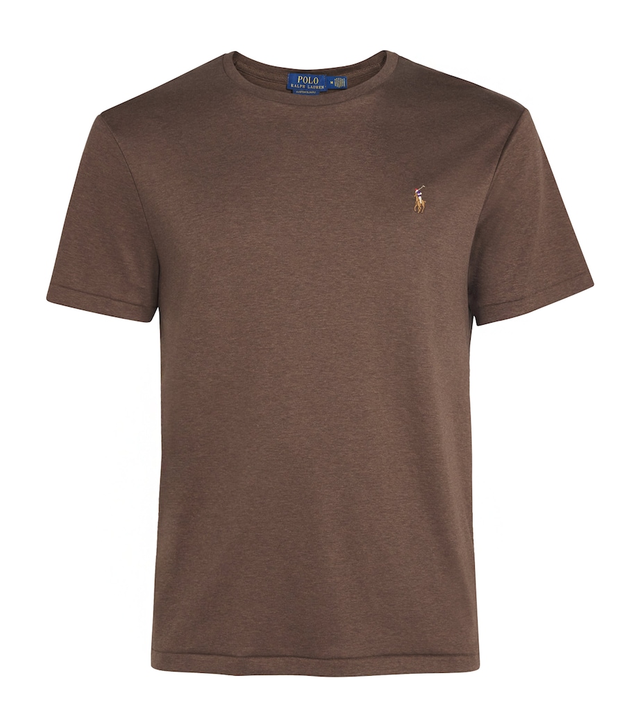 Pima Cotton Polo Pony T-Shirt NUTMEG BROWN HEATHER Image 1