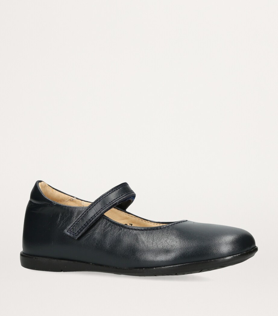 papouelli Leather Maddie Mary Janes Navy Image 3
