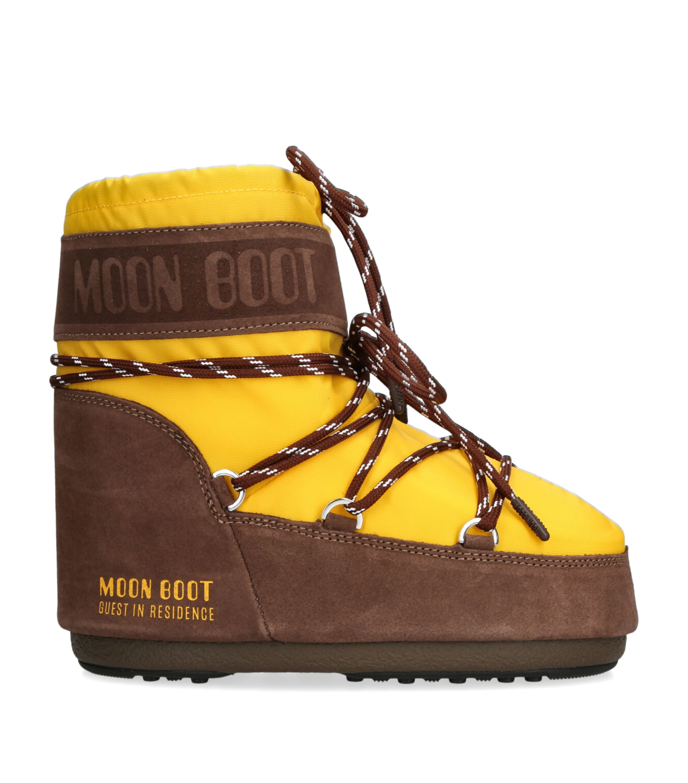 Moon Boot X Guest In Residence Suede Icon Low Boots In Animal Print