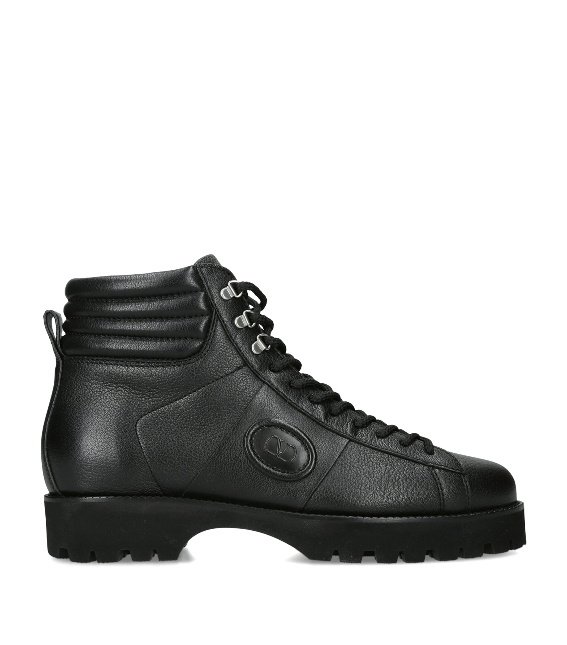 Valentino Garavani Leather Combat Boots Black Image 1