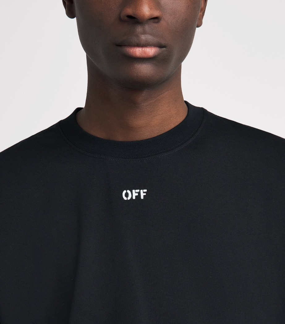 Off-White Mens Cotton Spray Arrow T-Shirt Black Image 3