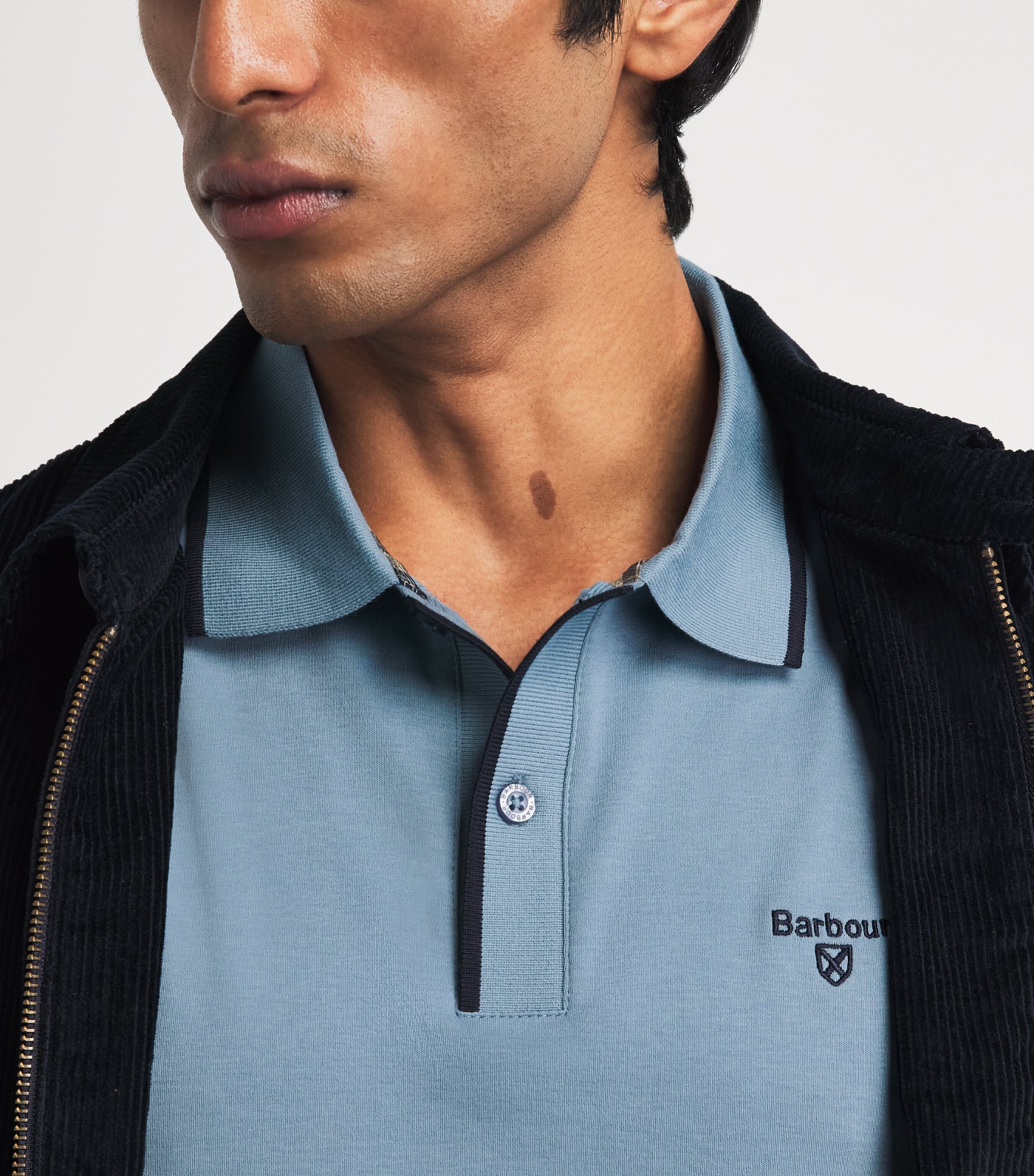 Barbour Mens Callock Polo Shirt Tarn Blue Image 3
