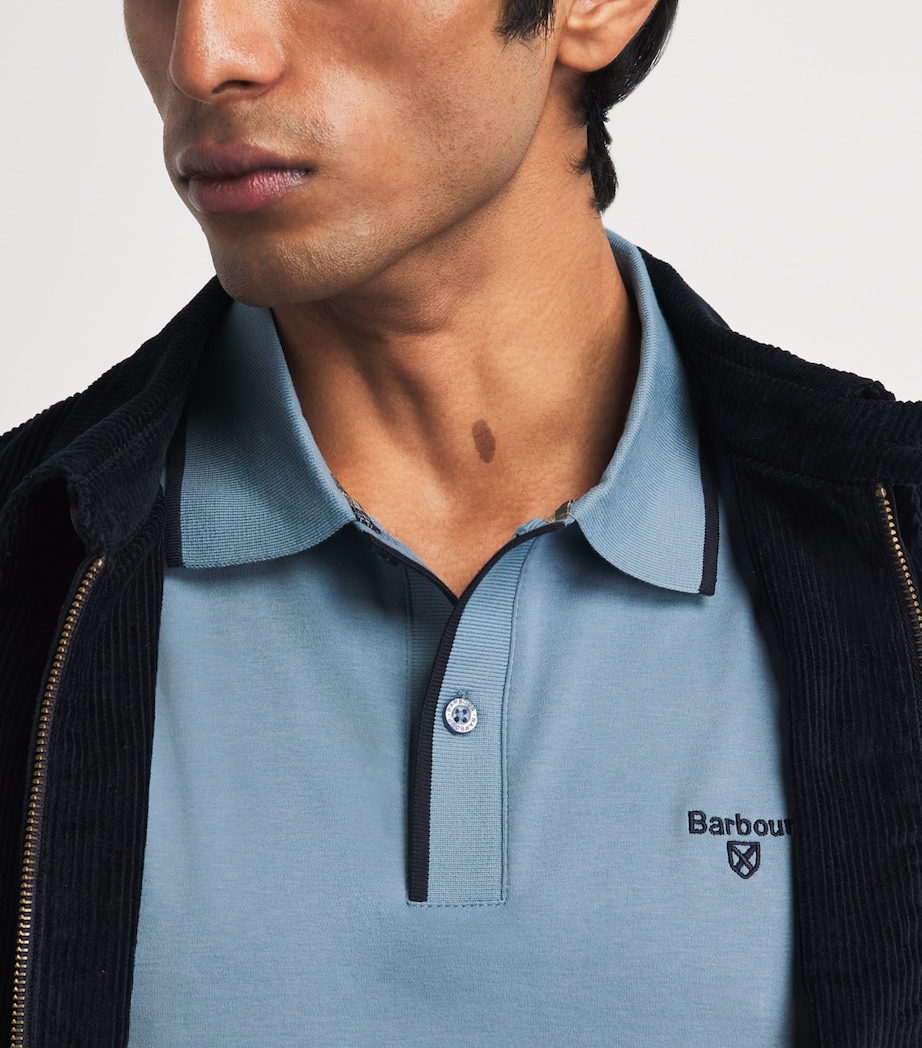 Barbour Mens Callock Polo Shirt Tarn Blue Image 3