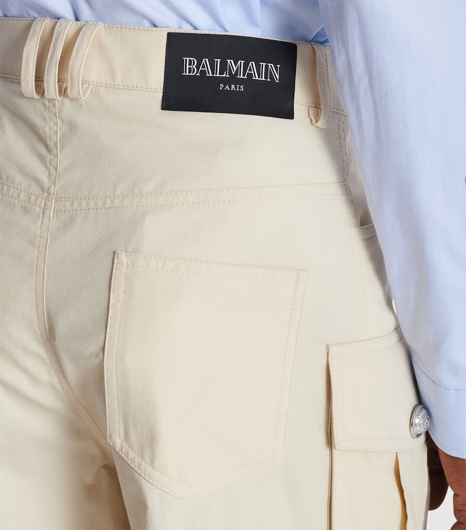 Cotton Bermuda Cargo Shorts 0AS BEIGE Image 7