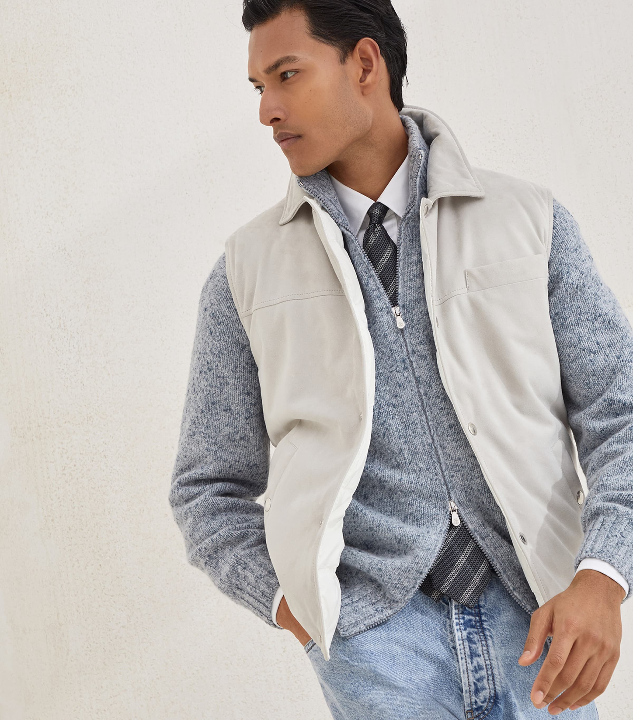 Suede Down Gilet C4245 Image 4