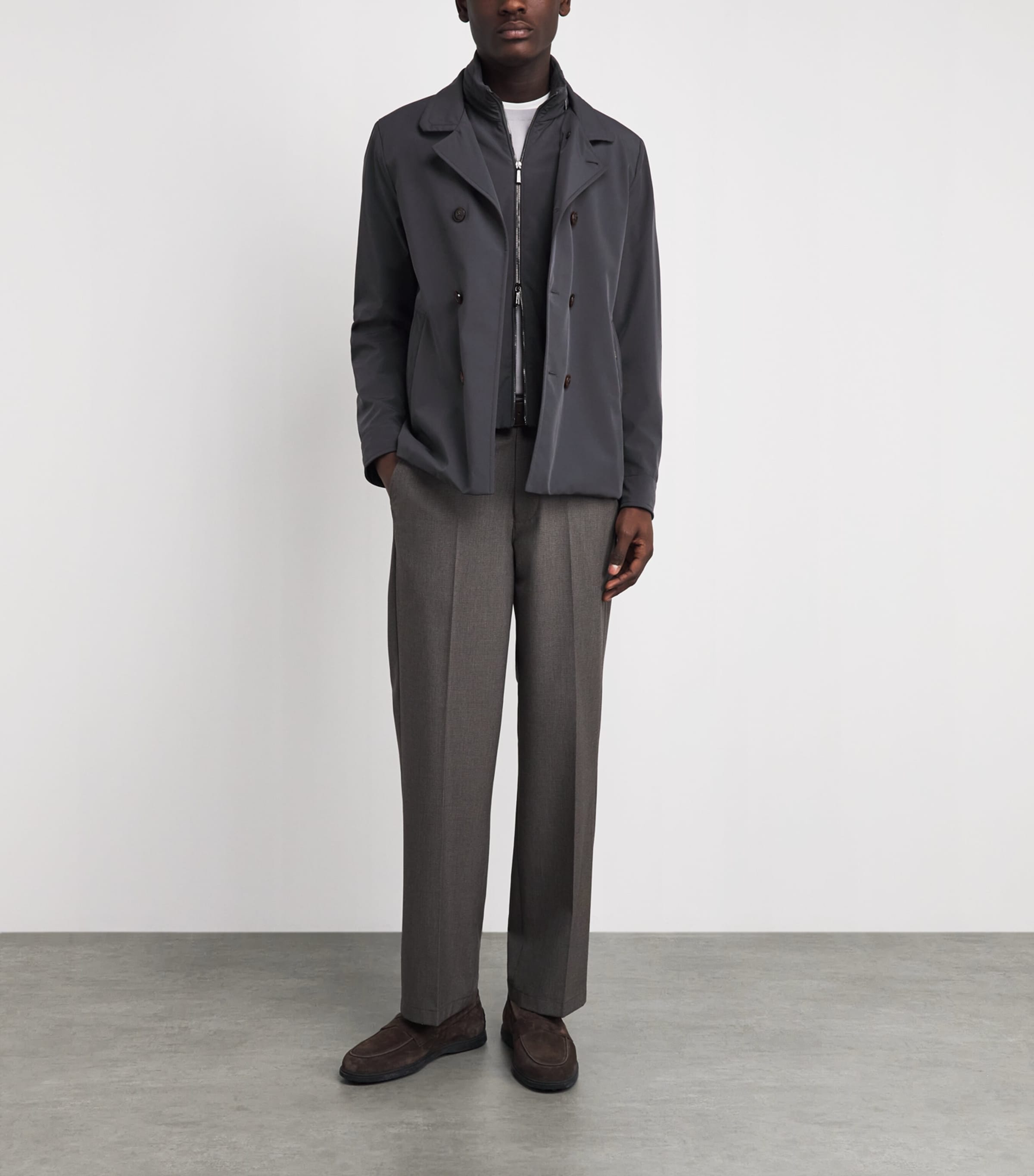 Moorer Mens Water-Repellent Volmer-KN Blazer Asfalto Image 2