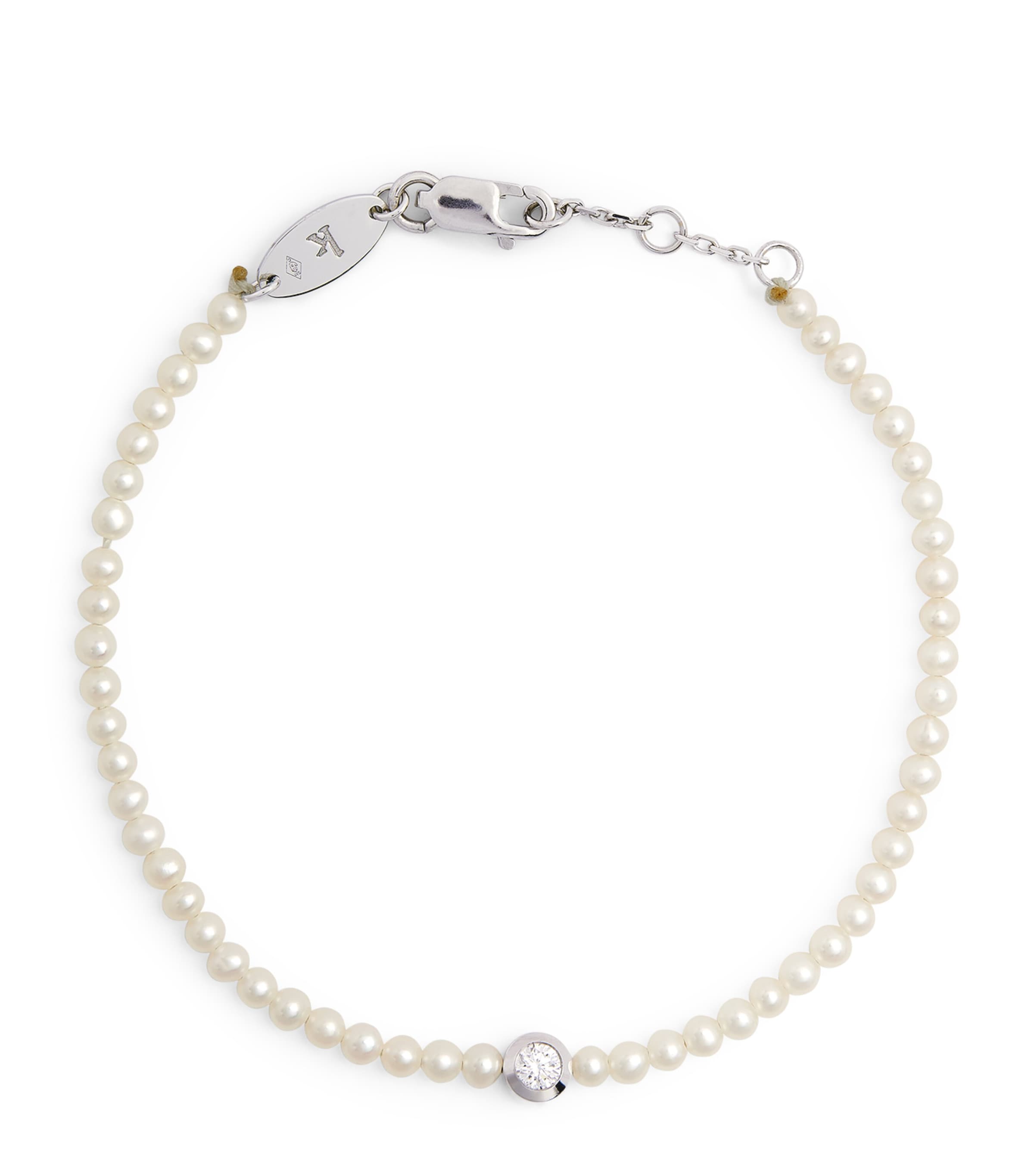 Redline White Gold, Diamond and Pearl Bébé Pure Bracelet | Fine Jewellery | Fine Bracelets | Chain Bracelets | Men Accessories | Jewellery | Bracelets | Designers | Redline