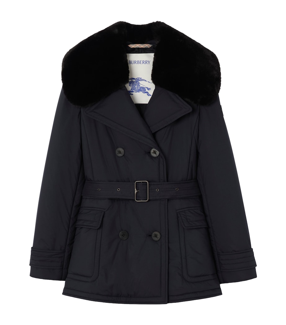 Burberry Womens Padded Hertford Trench Jacket Navy Image 1