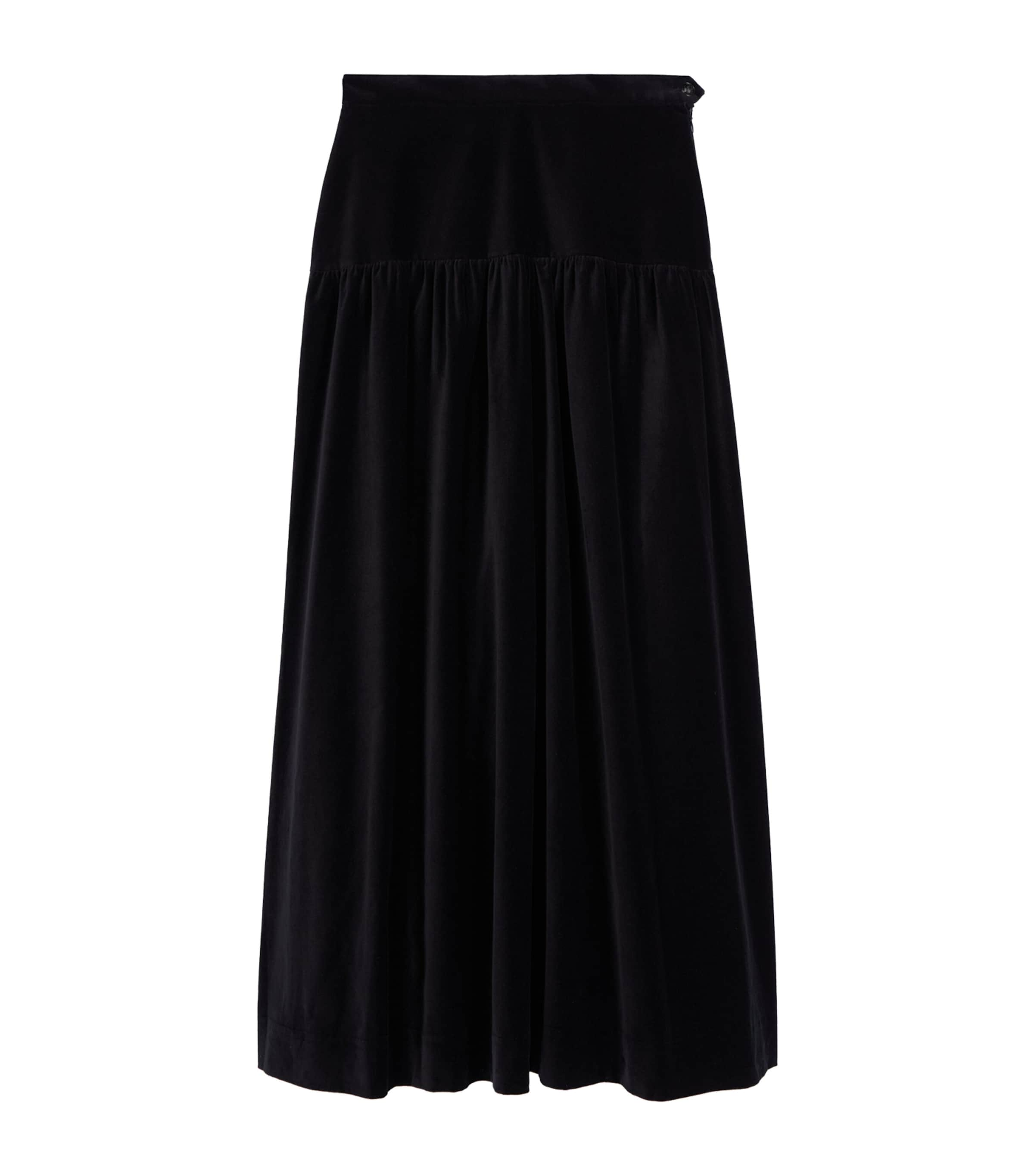 Shop The Kooples Velvet Maxi Skirt In Black