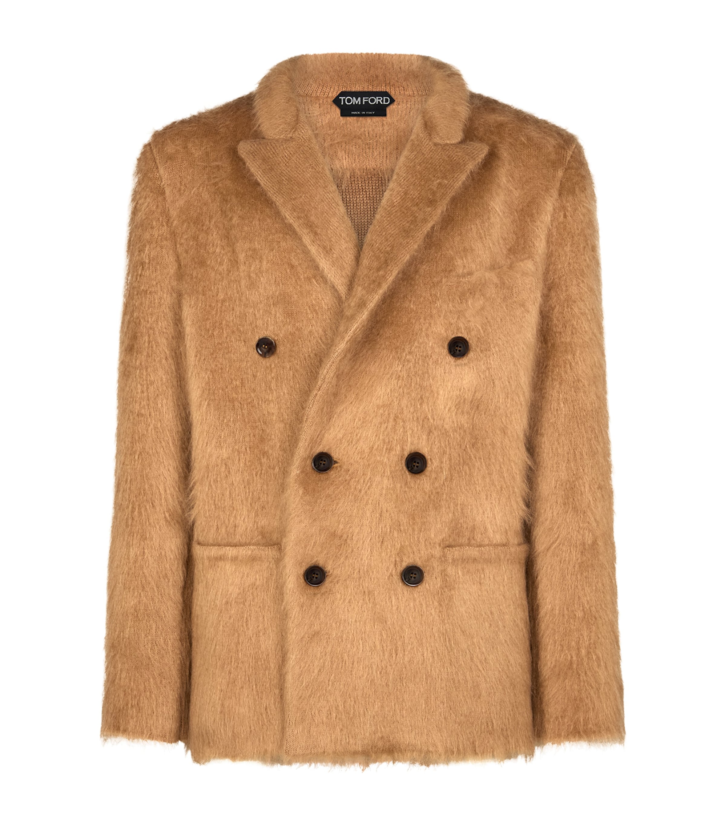 Tom Ford Cashmere-mohair-silk Jacket In Brown