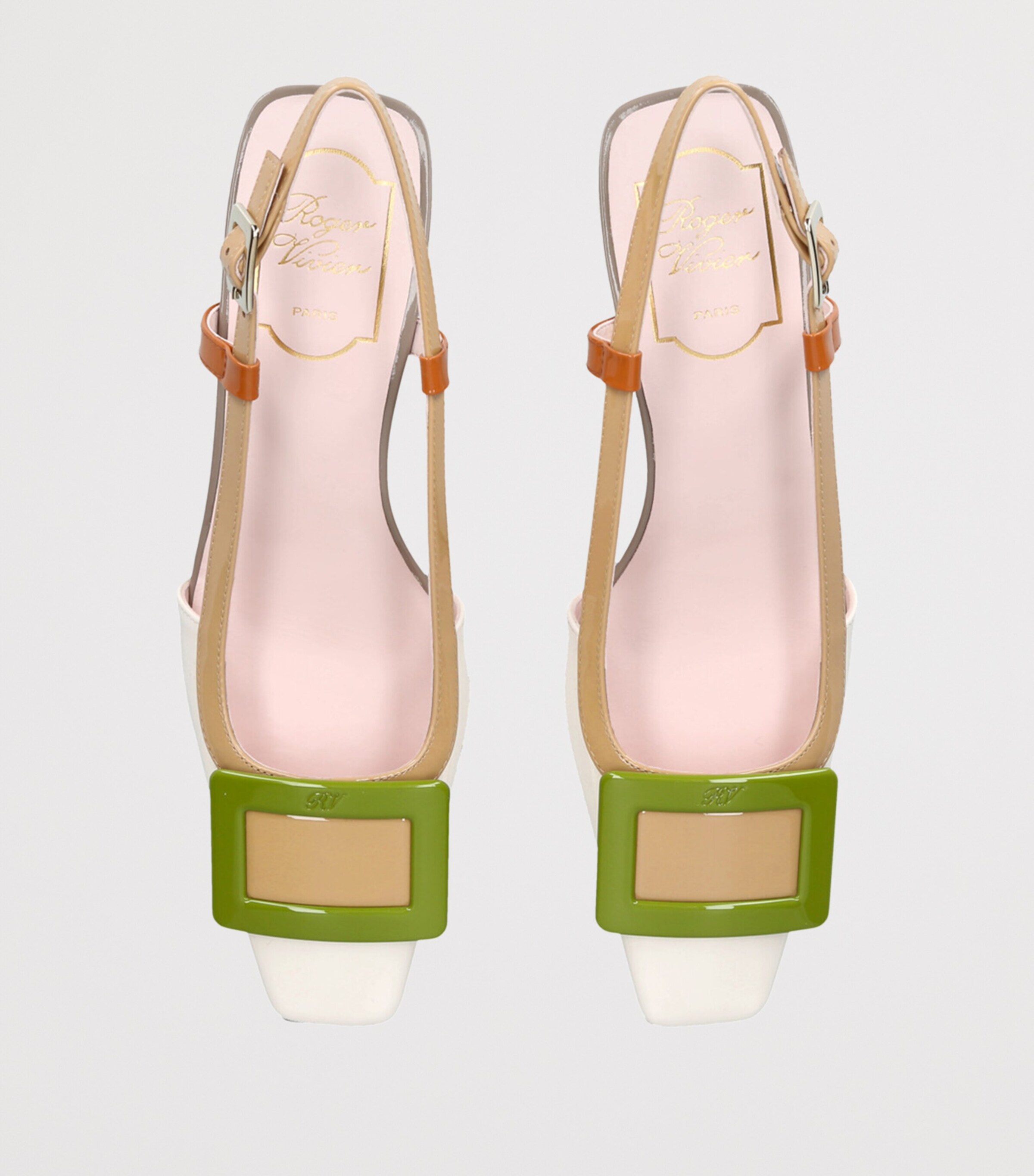 Belle Vivier Slingback Pumps 45 CREAM COMB Image 4