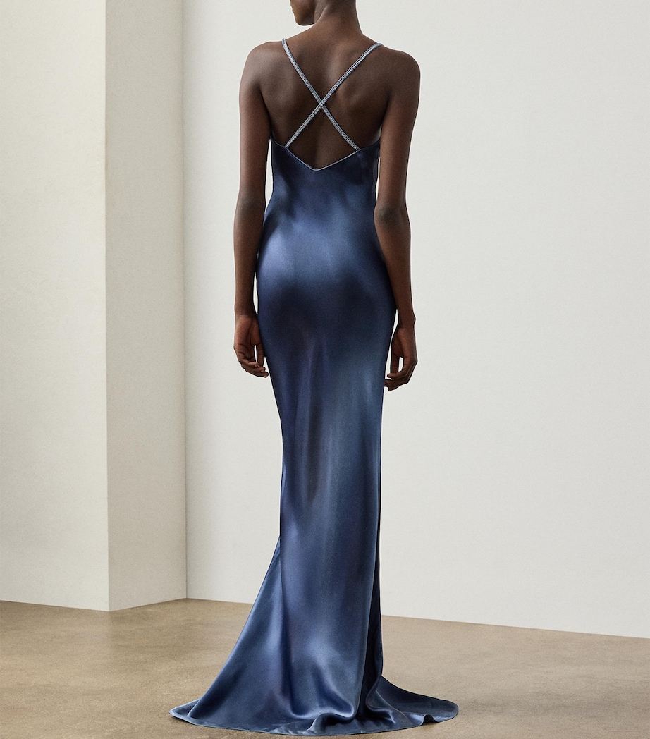 Satin Maxi Dress CORNFLOWER Image 3