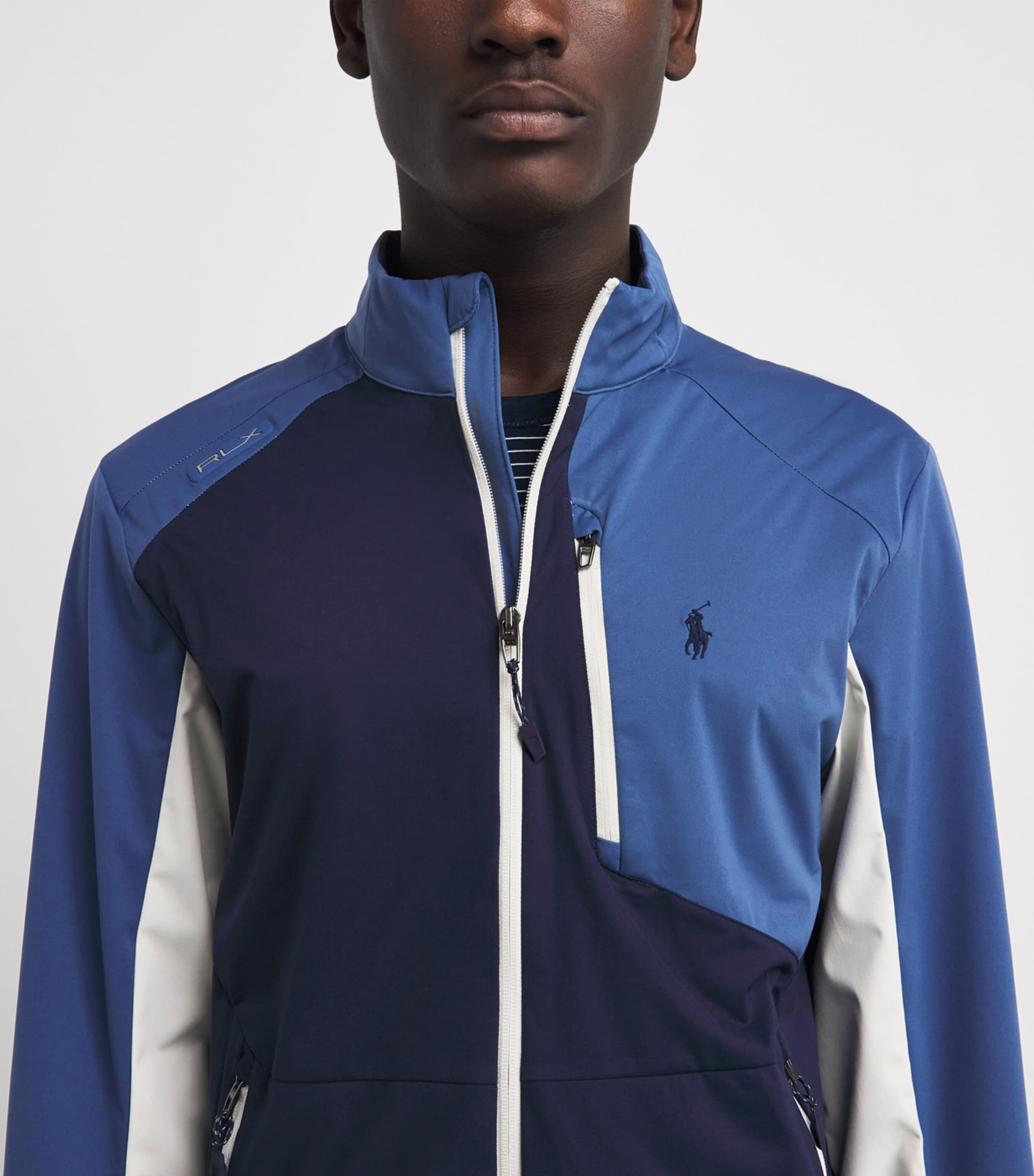 RLX Ralph Lauren Mens Colour-Block Packable Jacket Ref Navy Multi Image 3