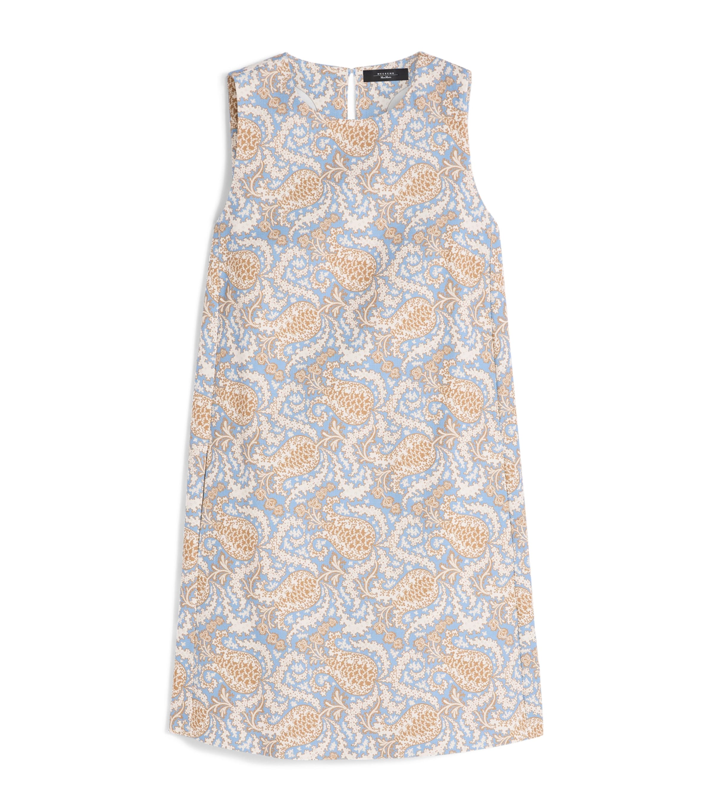 Weekend Max Mara Womens Cotton-Blend Floral Print Mini Dress Light Blue Image 1
