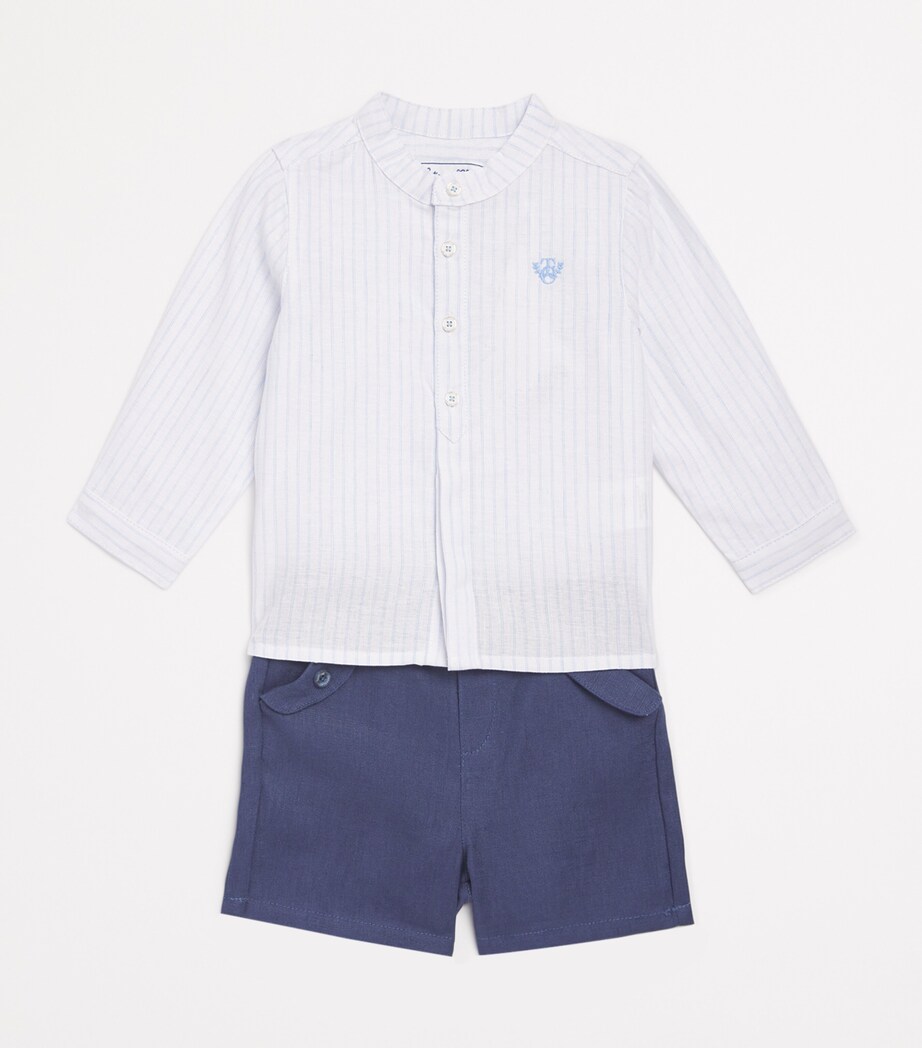 Tartine et Chocolat Linen Shorts (3 Months-4 Years) Marine Image 3