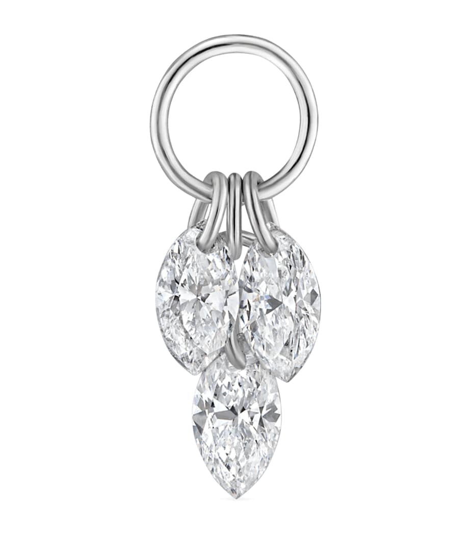 Floating Diamond Plume Charm (3.5mm) WHITE GOLD Image 1
