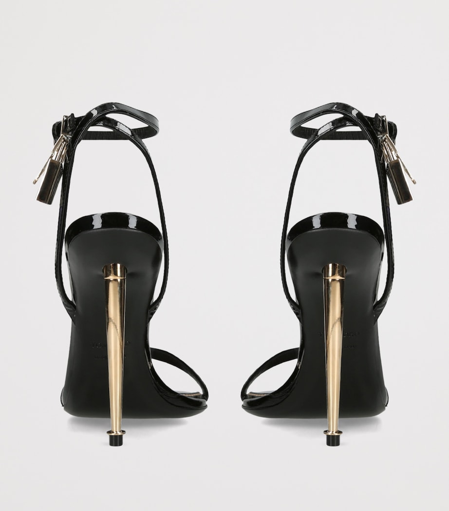 TOM FORD Patent Leather Padlock Sandals 105 Black Image 2