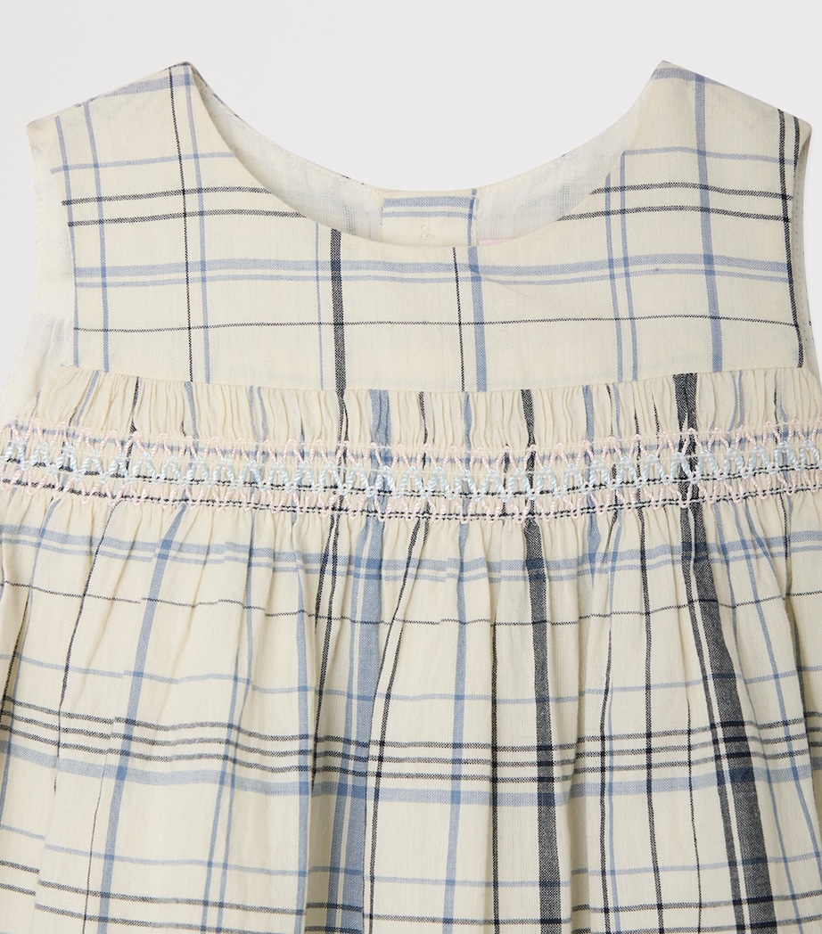 Bonpoint Cotton Check Print Sleeveless Dress (6-18 Months) Ca Bleu Image 3