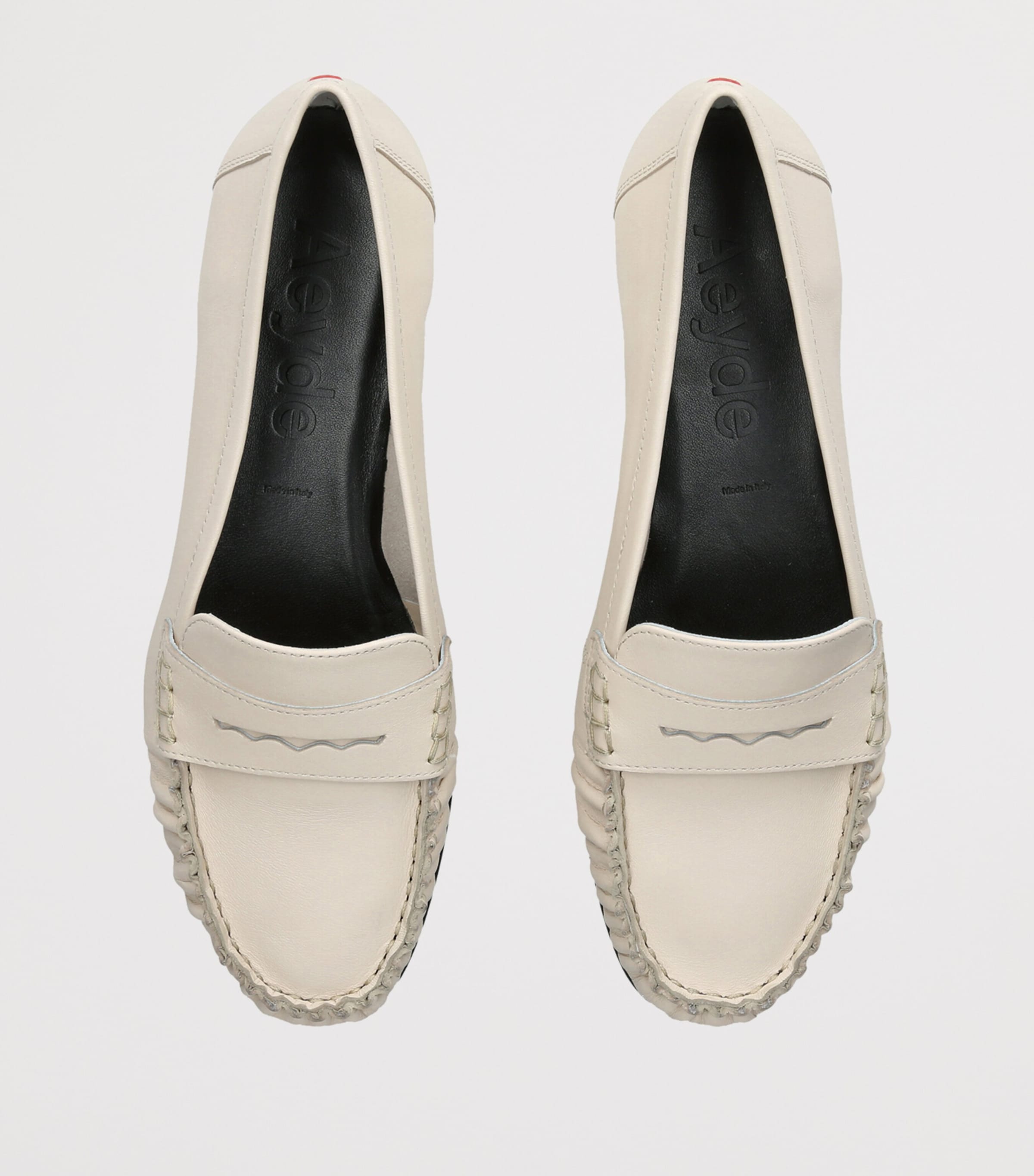 aeyde Leather Aldous Loafer Cream Image 3