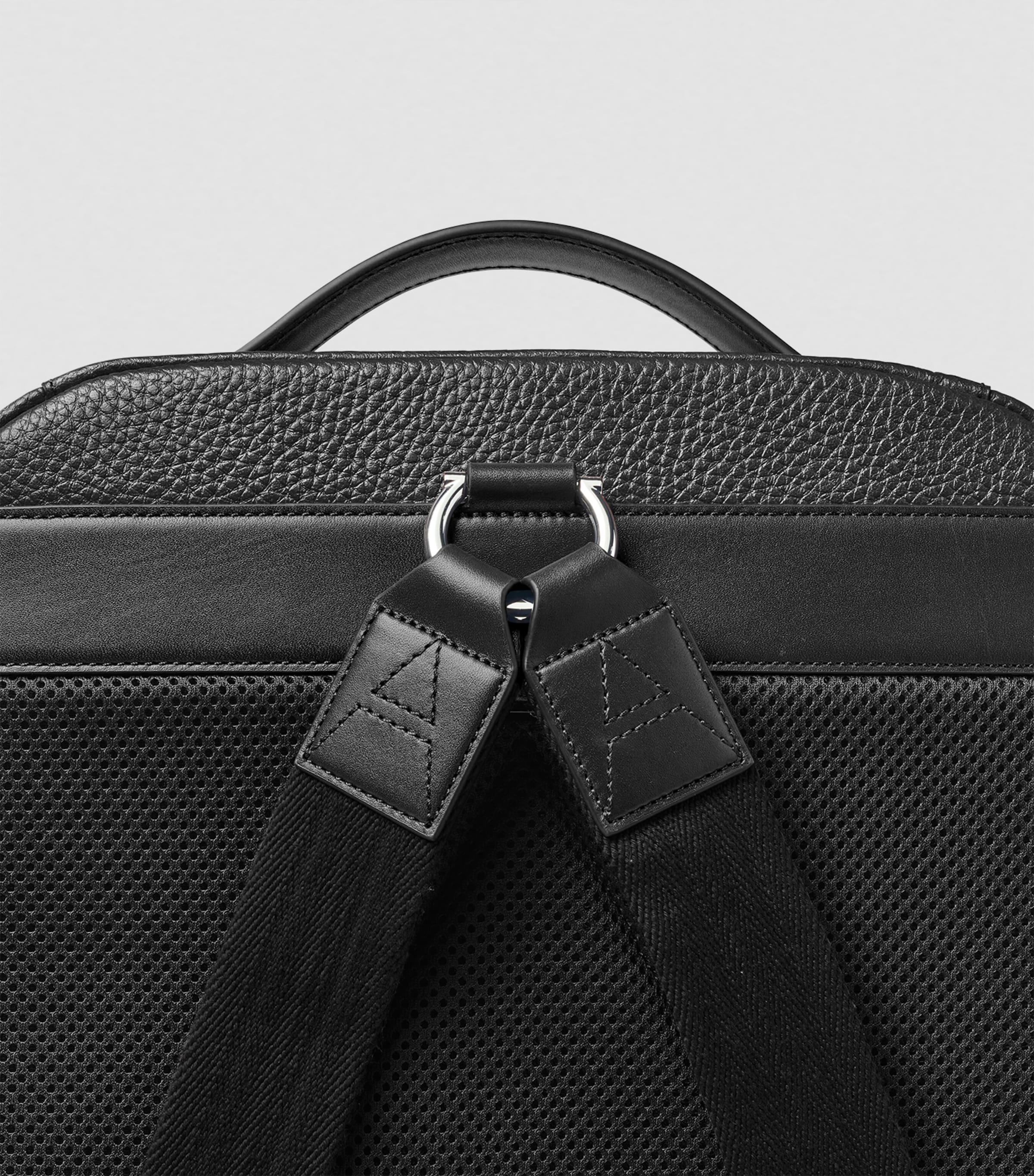 Aspinal Of London Pebble Leather Reporter Zipped Backpack Black Image 4