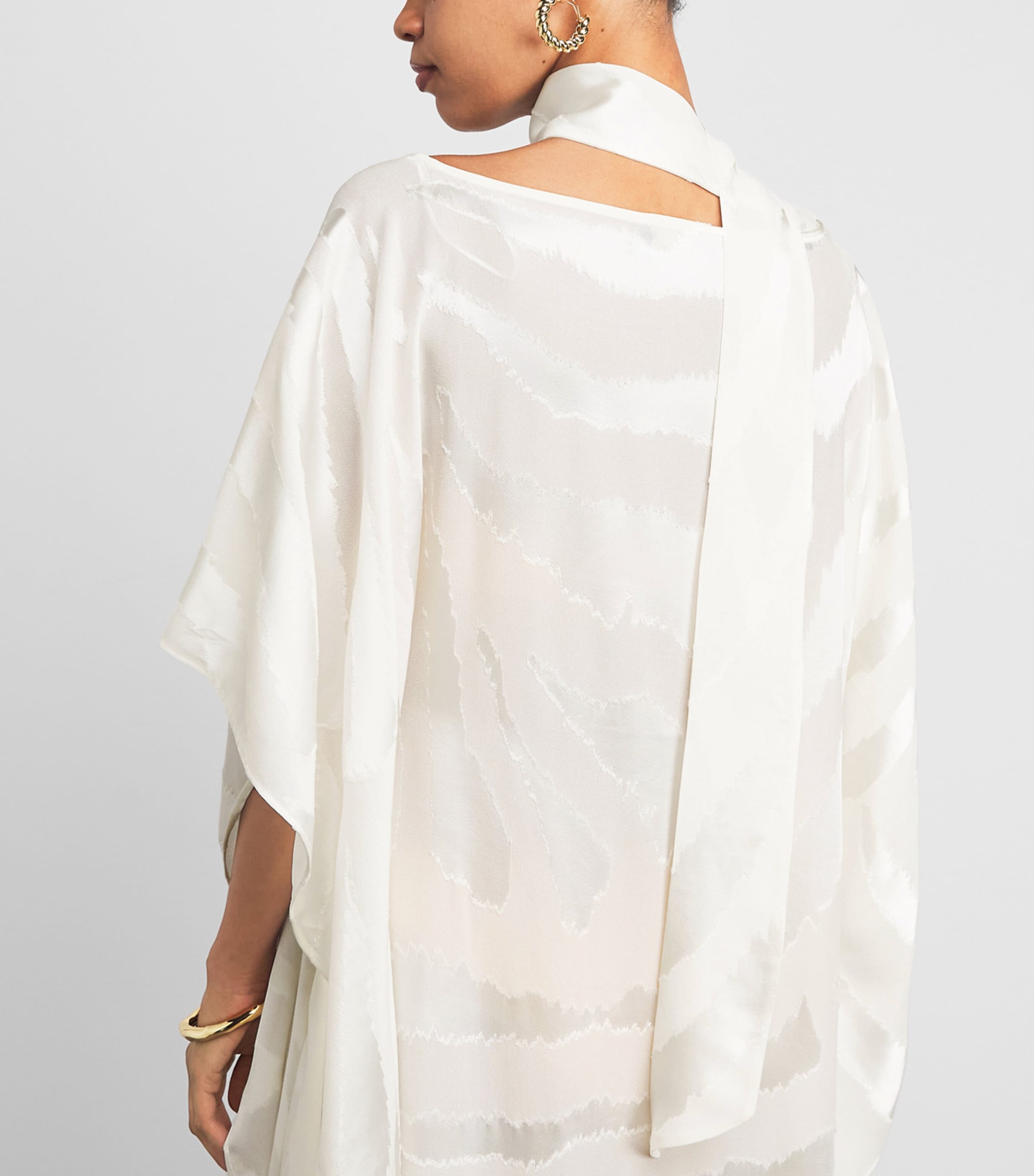 Taller Marmo Womens Asymmetric Streep Kaftan Ivory Image 3