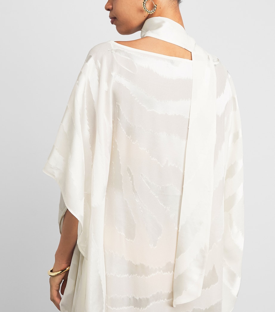Taller Marmo Womens Asymmetric Streep Kaftan Ivory Image 3