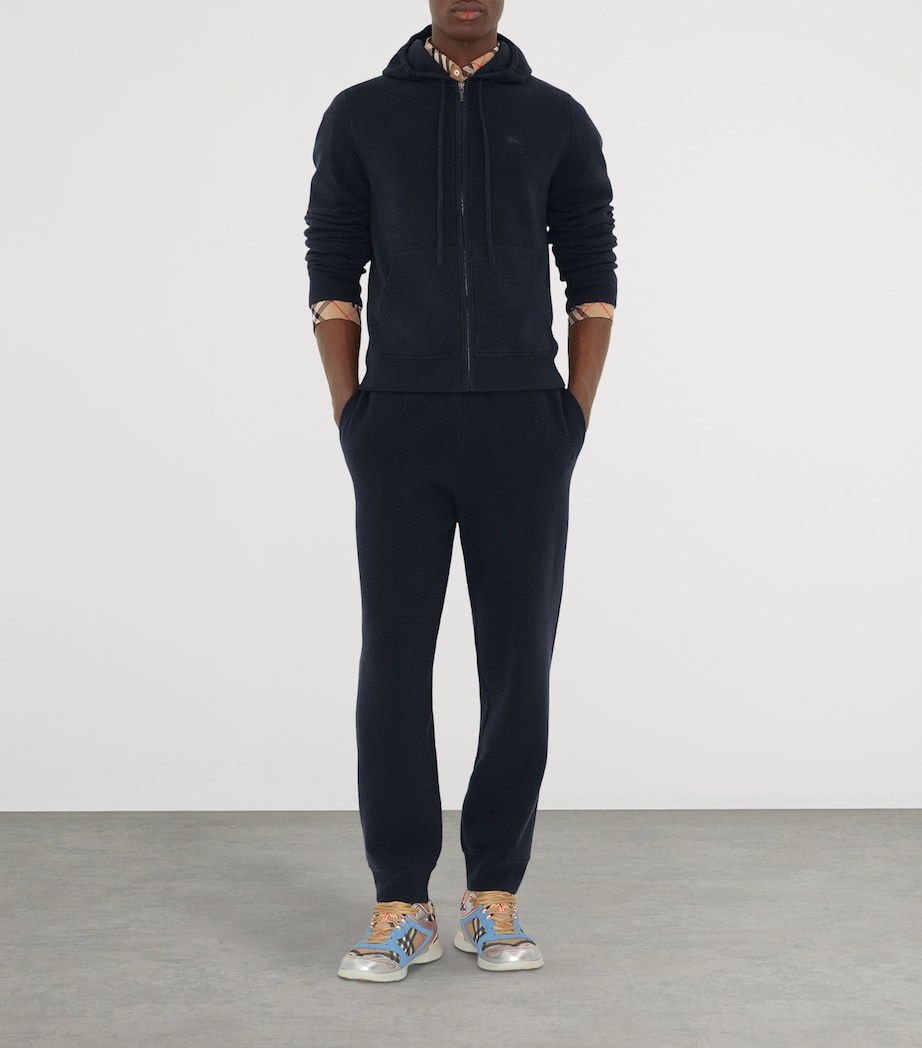 Cashmere-Blend Zip-Up Slim Hoodie NAVY Image 2
