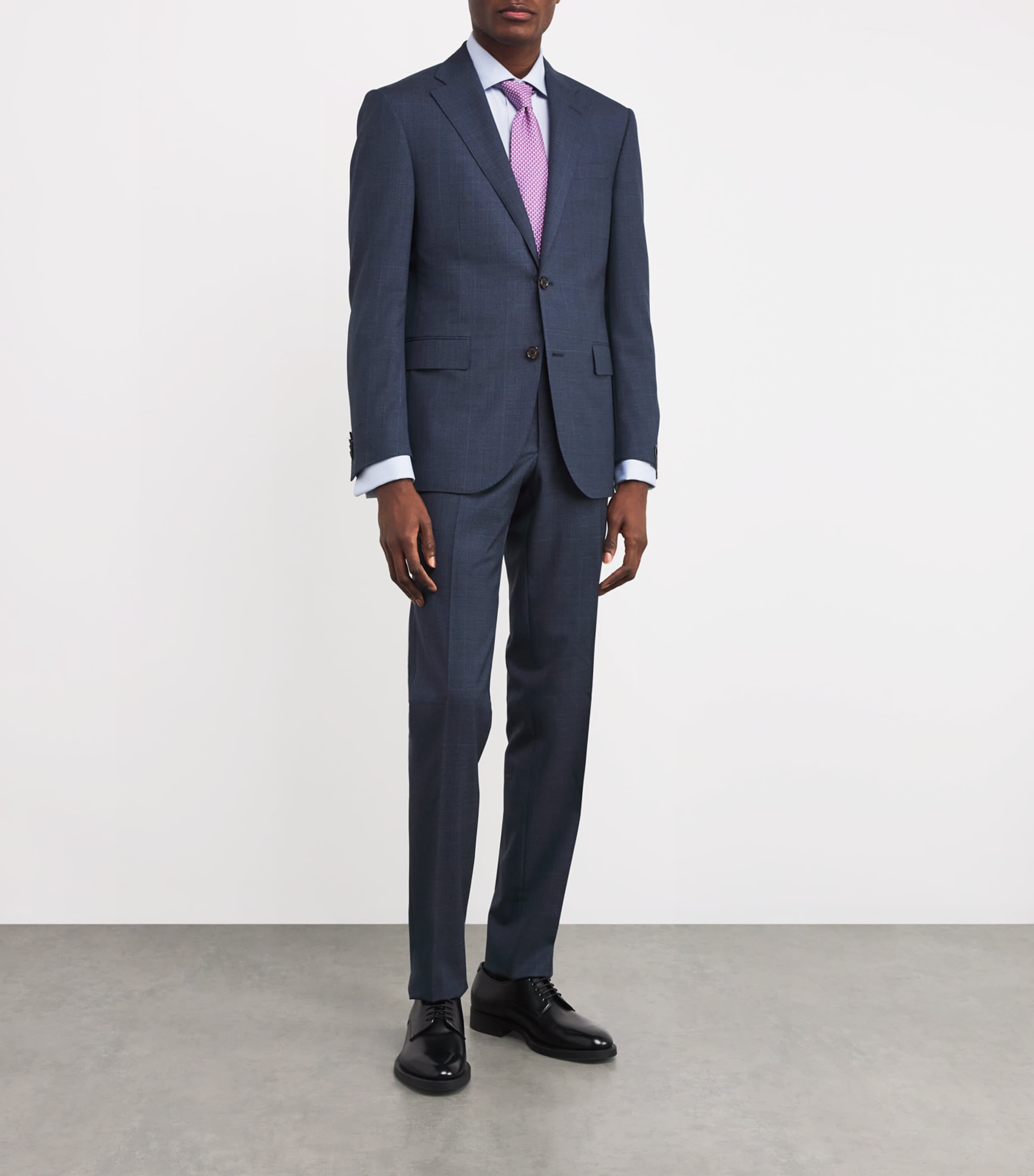 Virgin Wool 2-Piece Suit 001 NAVY BLUE Image 2