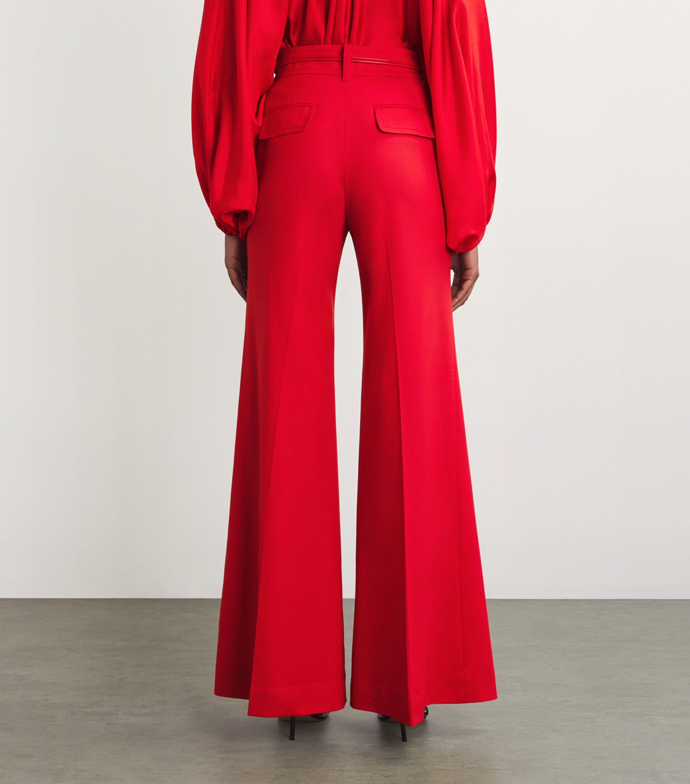 Wool-Blend Crush Tailored Trousers REDRED Image 4