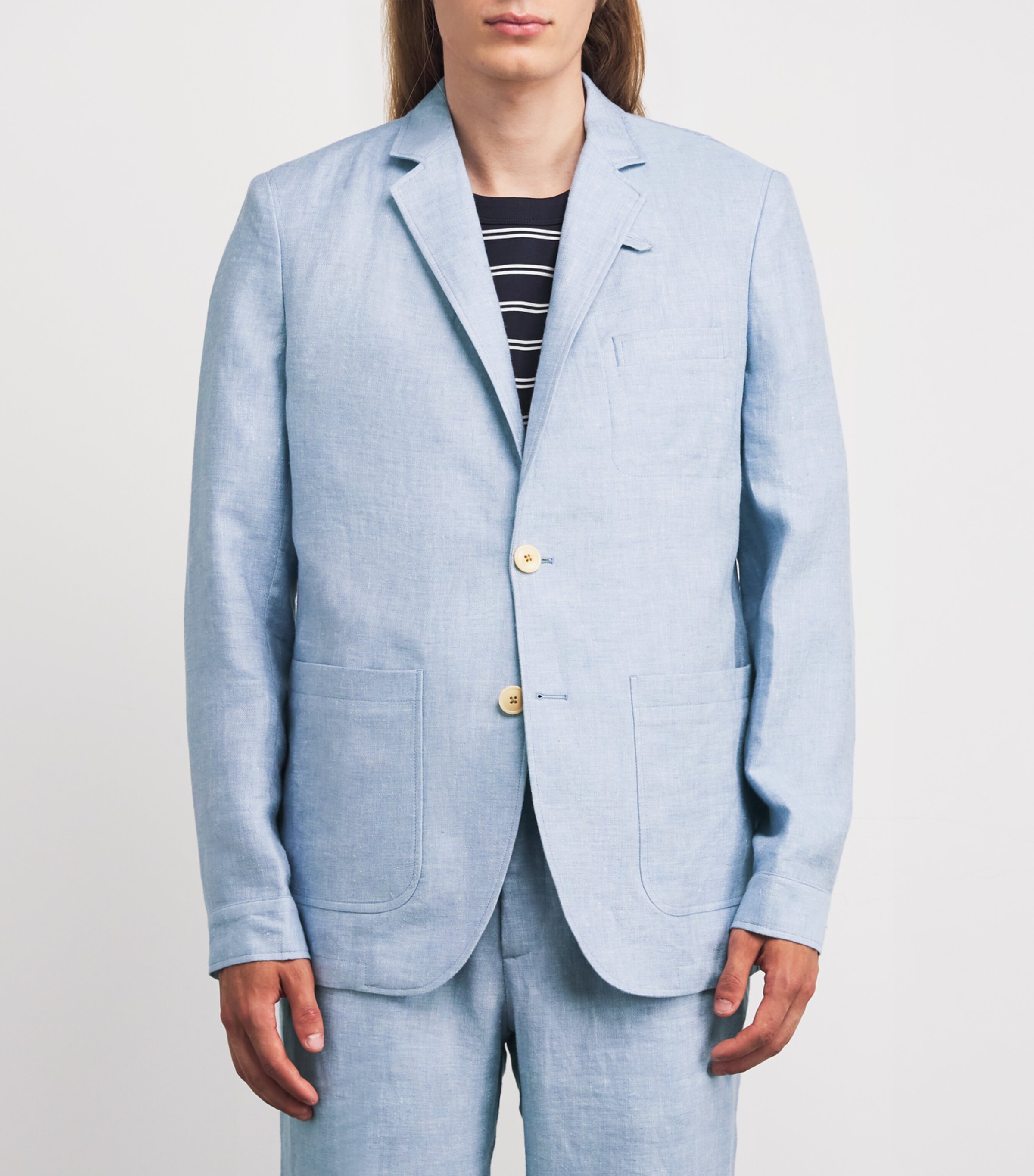 Linen Blazer BLUE Image 3