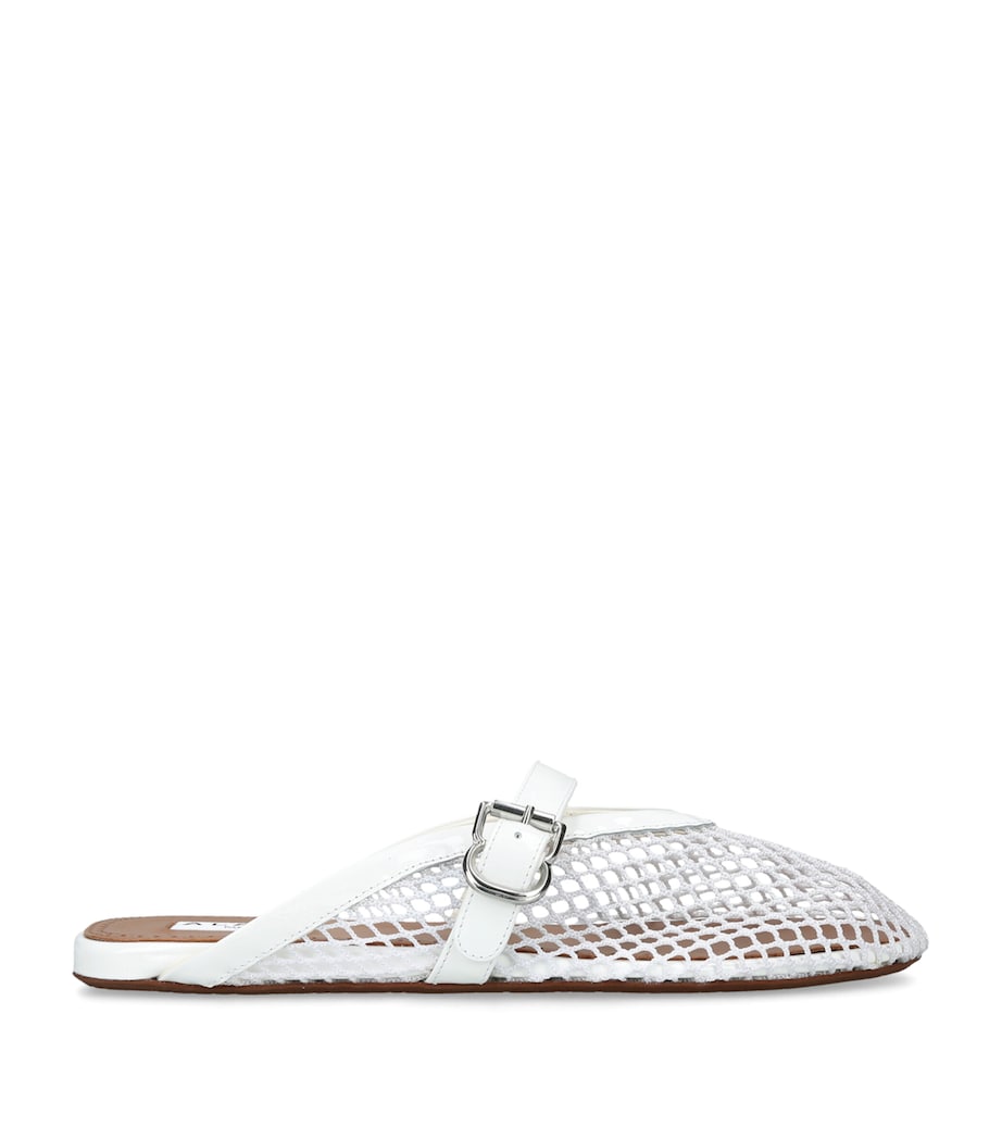 Alaïa Patent Leather Fishnet Mules White Image 1