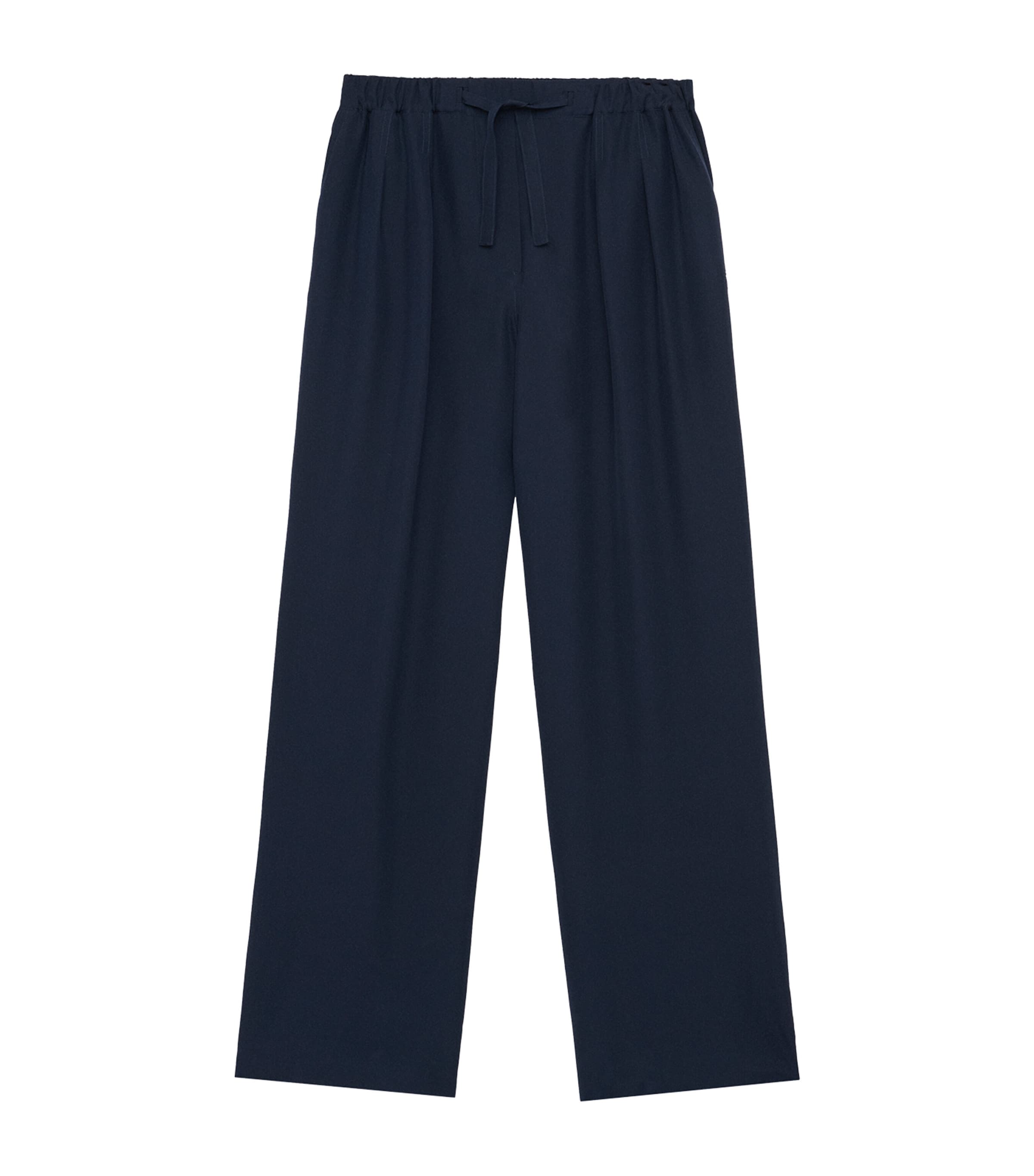 Loewe Silk Anagram Wide-leg Trousers