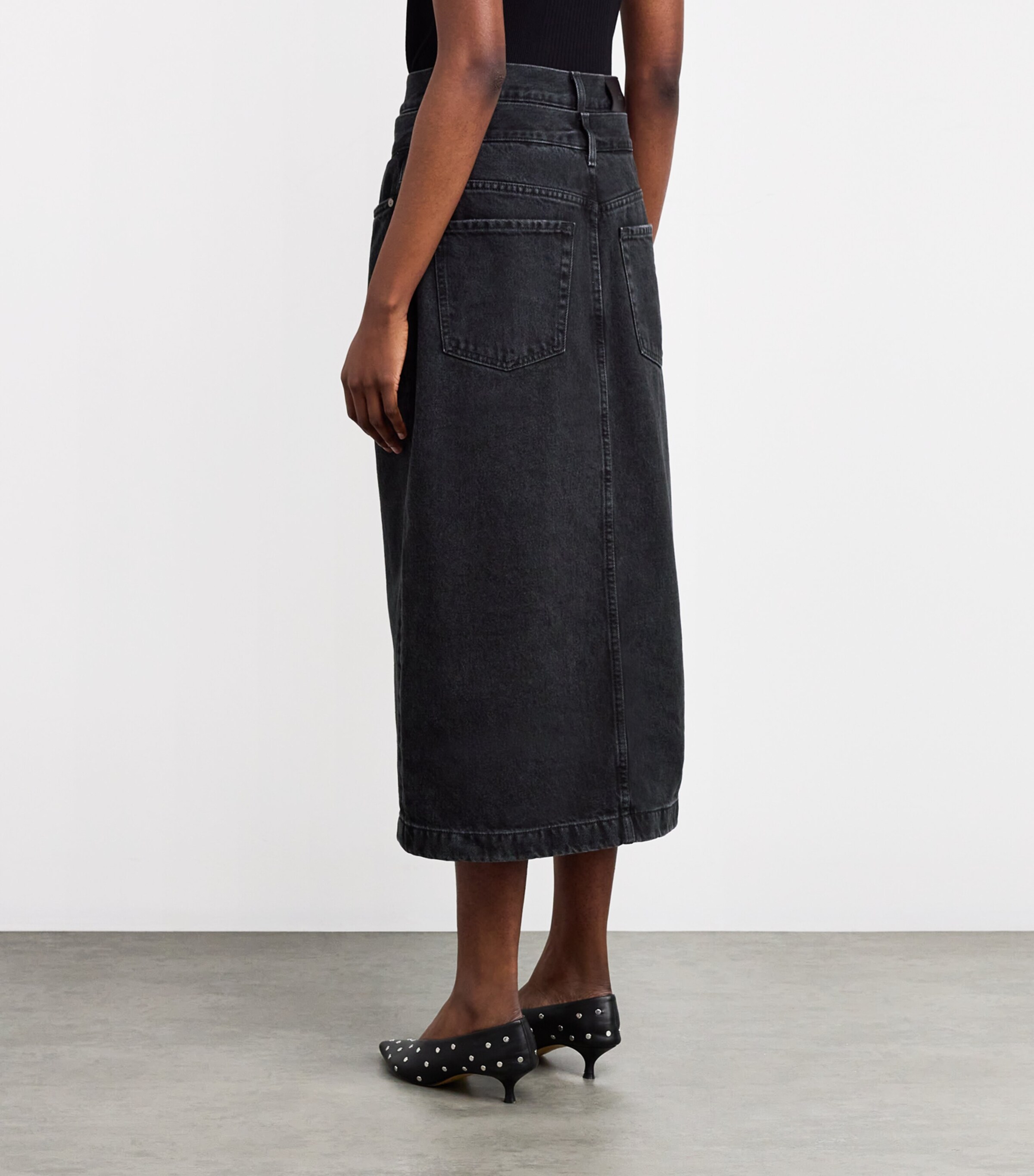 7 For All Mankind Womens Denim Double-Waisted Hussle Skirt Hustle Image 4