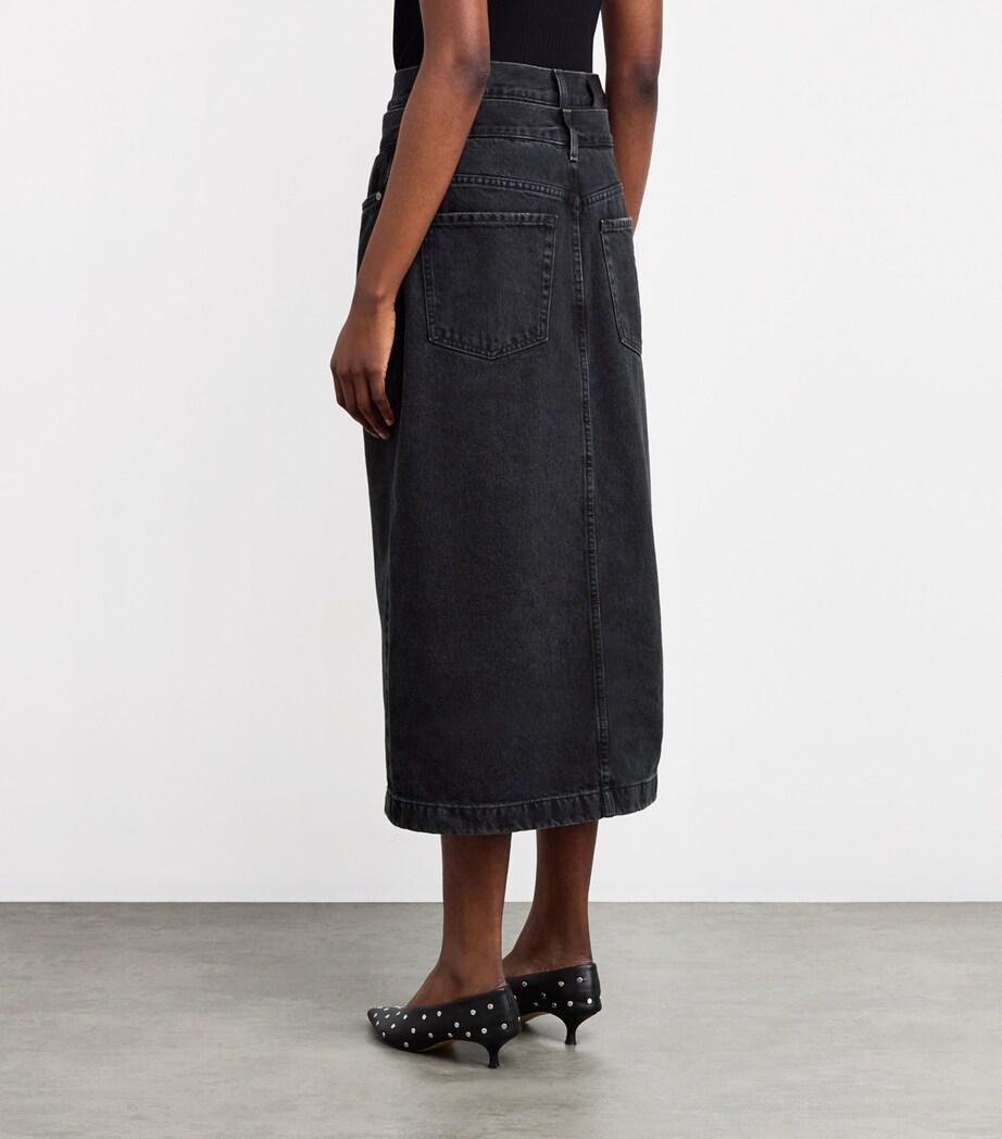 7 For All Mankind Womens Denim Double-Waisted Hussle Skirt Hustle Image 4
