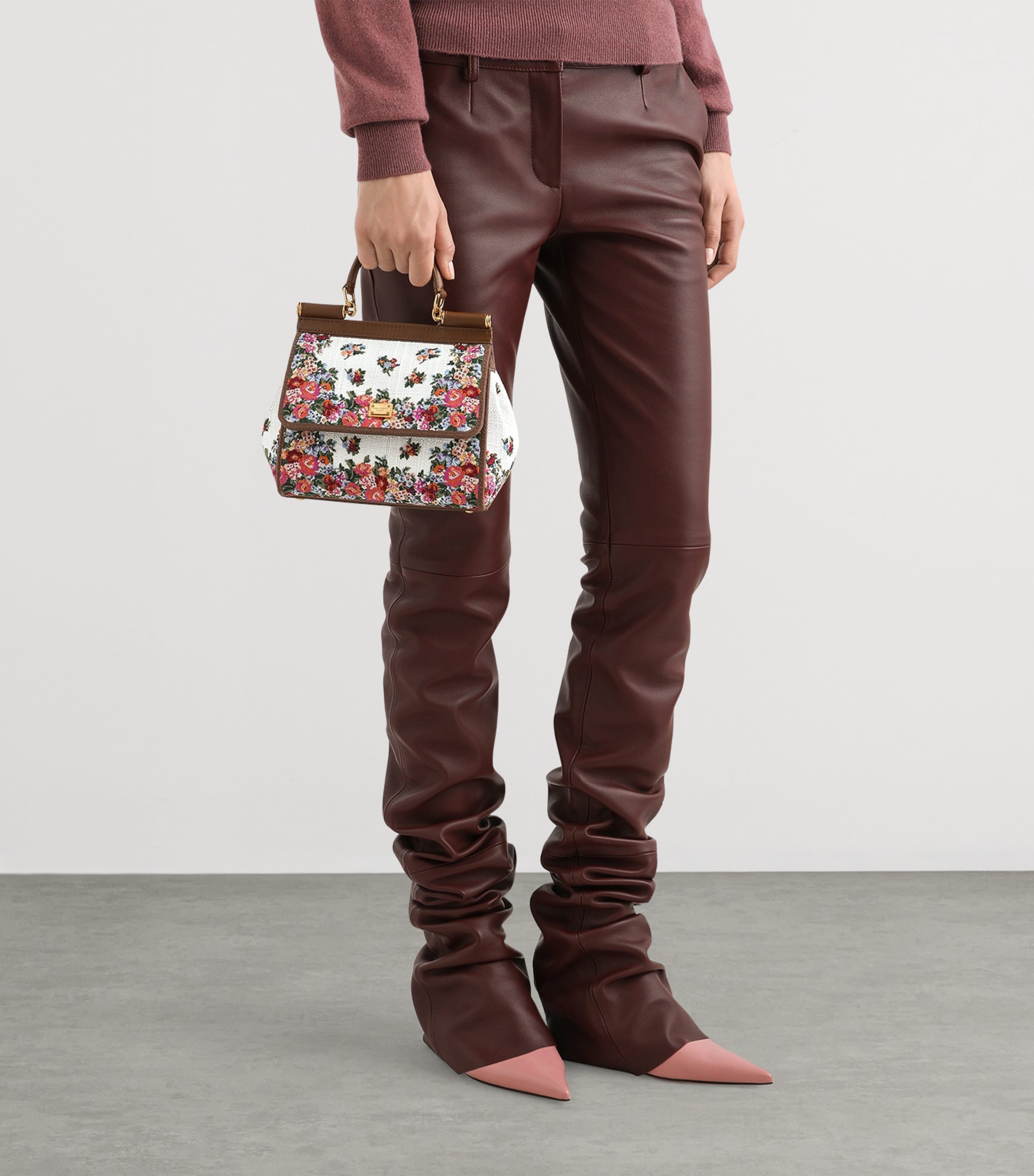 Dolce&Gabbana Embroidered Floral Sicily Top-Handle Bag Multicolo Image 2