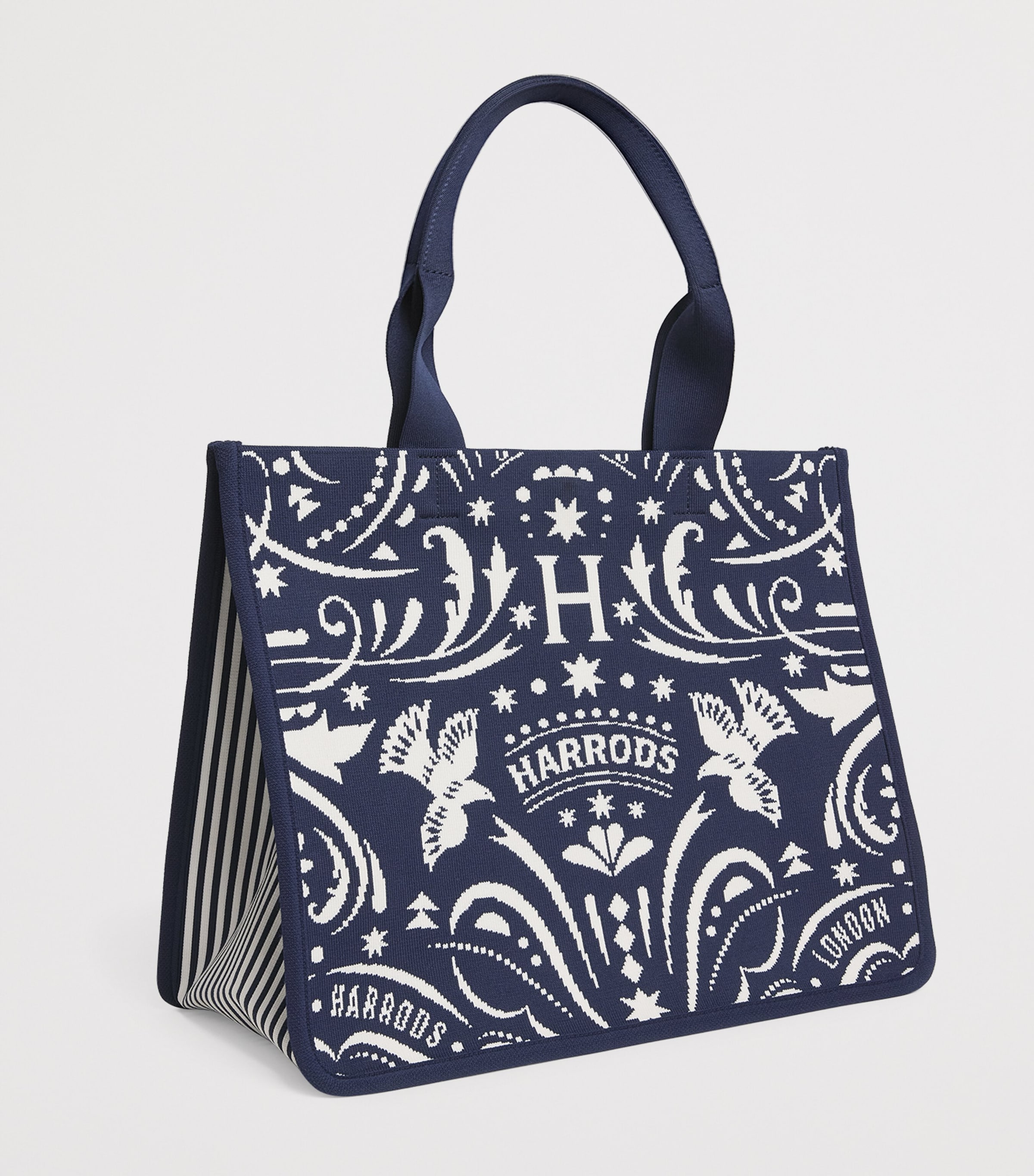 Harrods Medium Knights of Brompton Tote Bag Multi Print Image 2