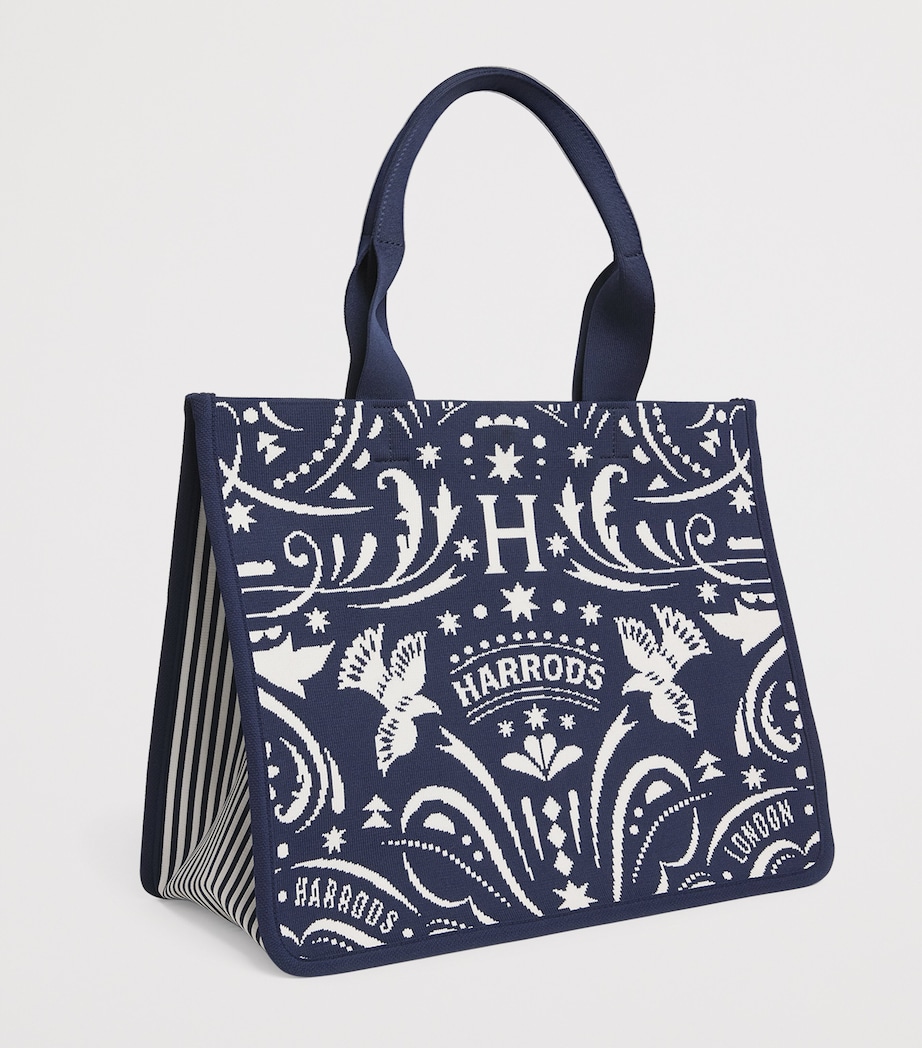 Harrods Medium Knights of Brompton Tote Bag Multi Print Image 2
