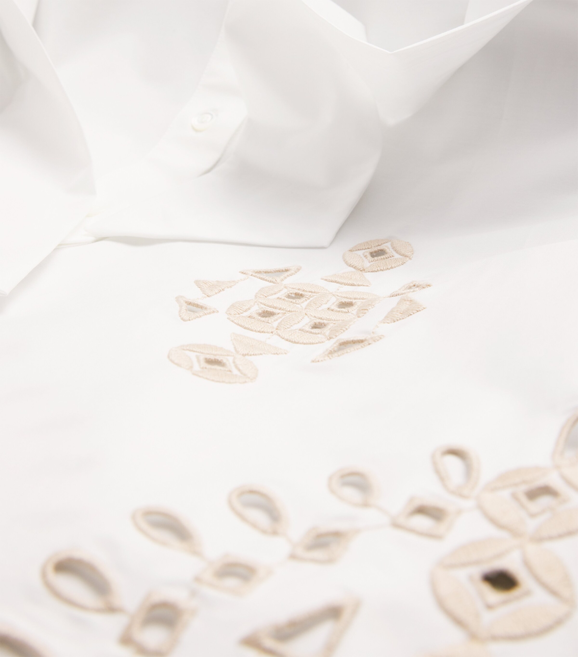 Stretch-Cotton Embroidered Maxi Dress BIANCO E BEIGE Image 5