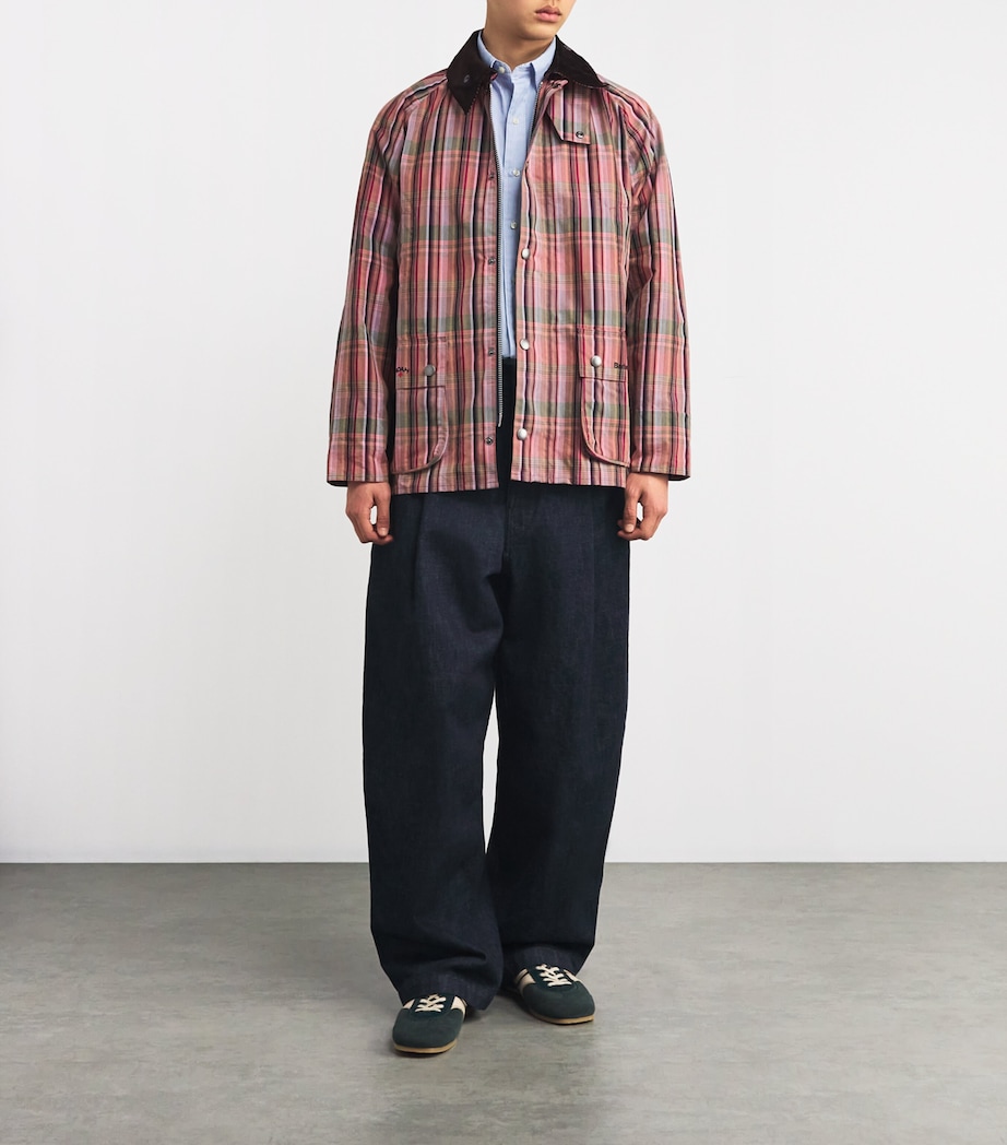 Barbour Mens x NOAH Madras Bedale Jacket Noah Madras Pink Image 2