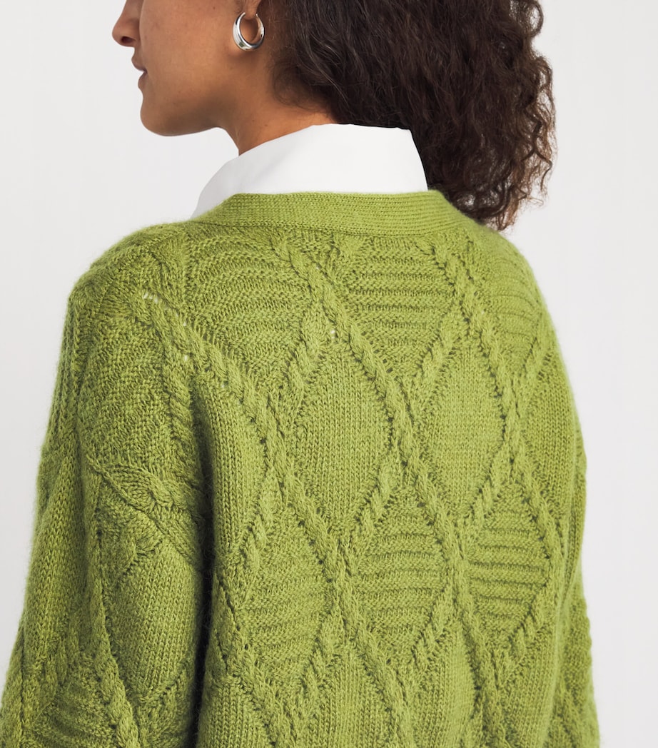 V-Neck Cardigan GREEN Image 6