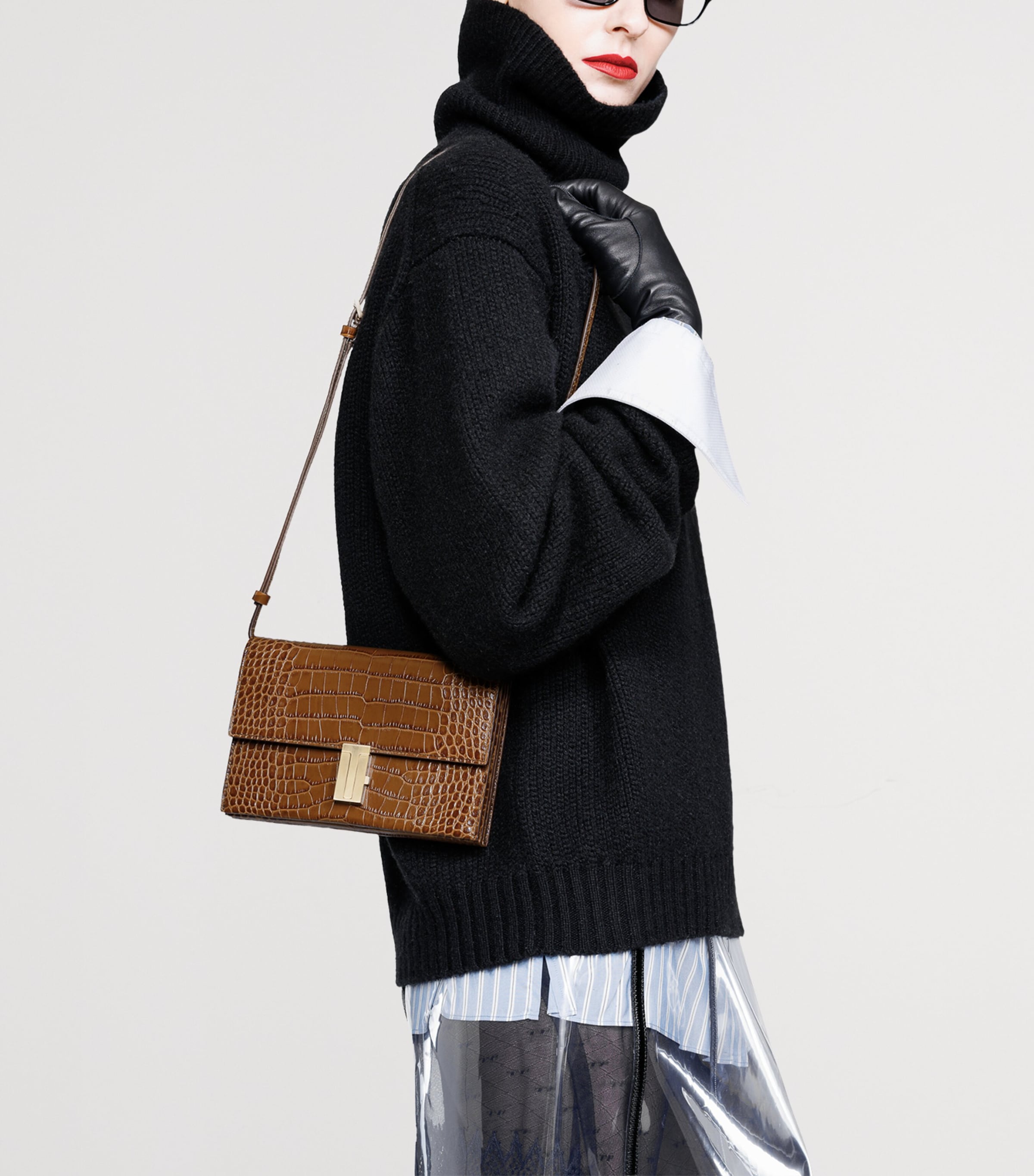 TOM FORD Mini Croc-Embossed Leather Mia Shoulder Bag Ecd Image 2