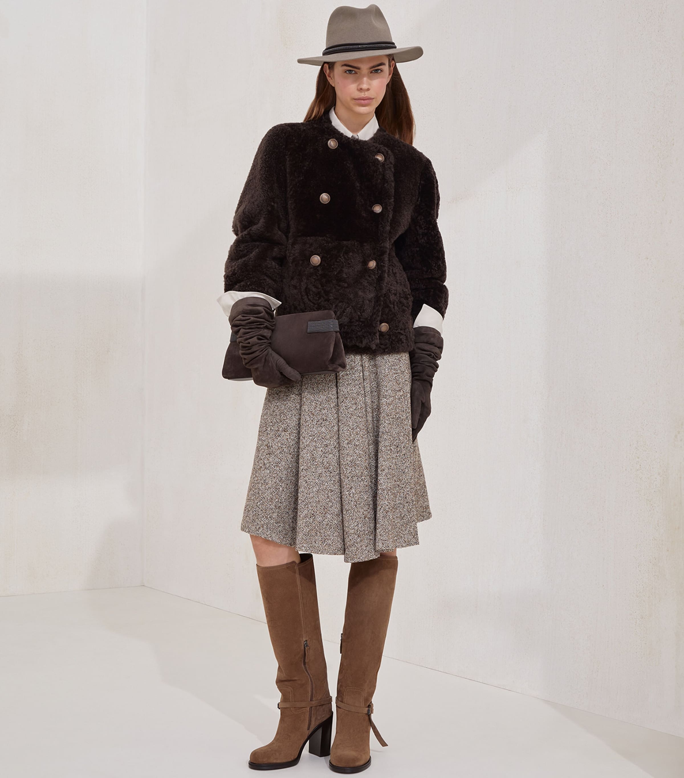 Shearling-Leather Reversible Pea Coat C2390 Image 4